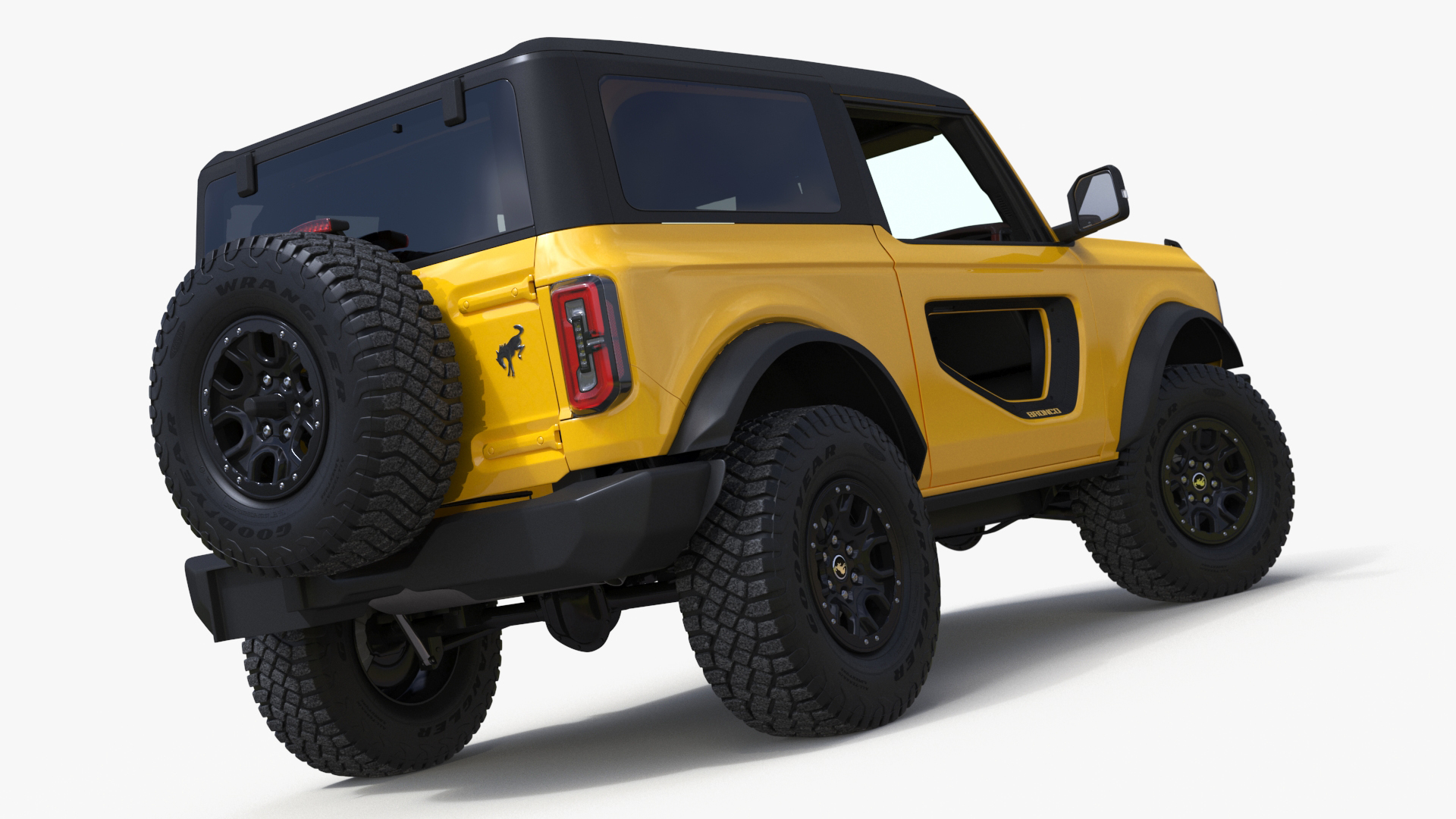 3D Ford Bronco Two Door Yellow 4X4 Rigged model