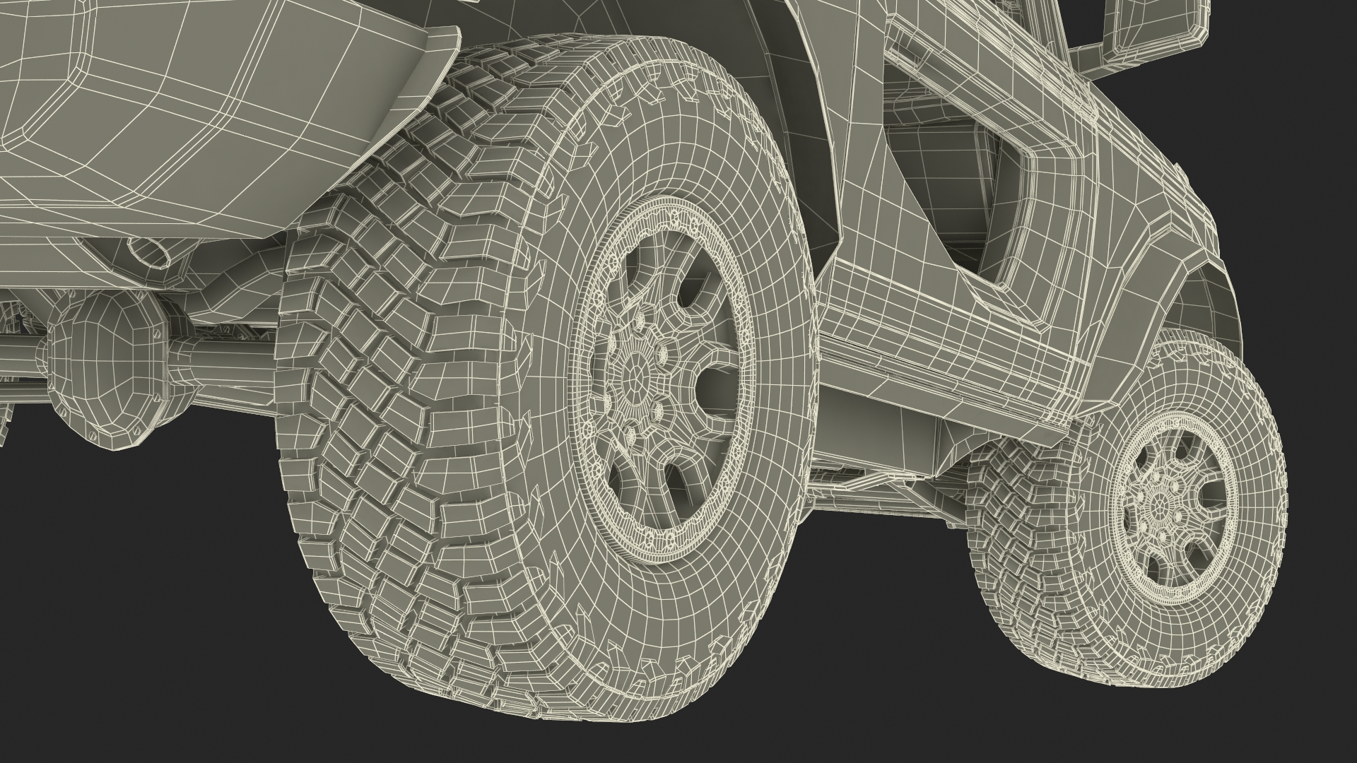 3D Ford Bronco Two Door Yellow 4X4 Rigged model