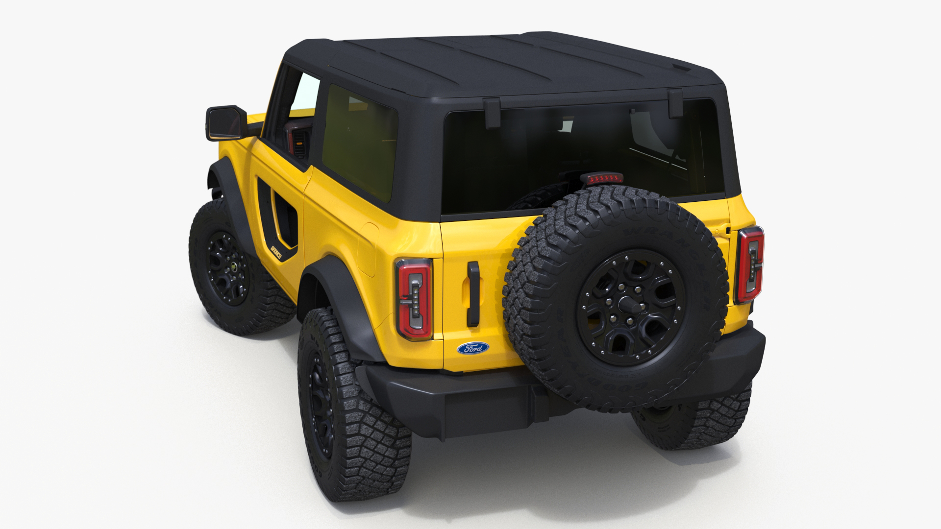 3D Ford Bronco Two Door Yellow 4X4 Rigged model