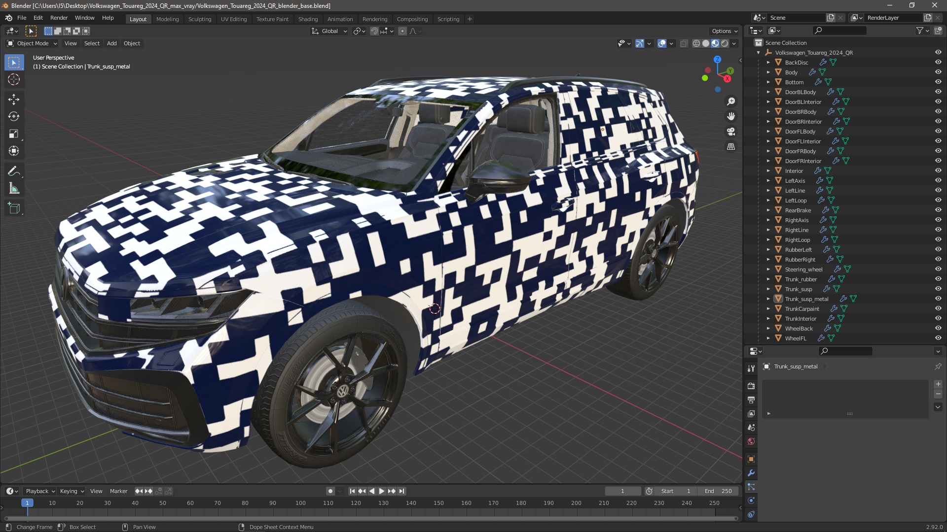 3D Volkswagen Touareg 2024 QR