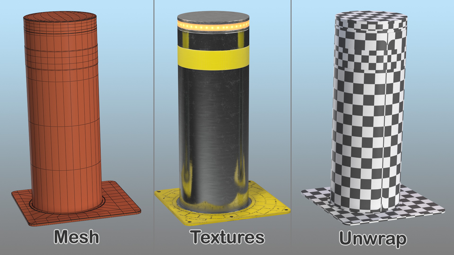 Automatic Retractable Bollard 3D model