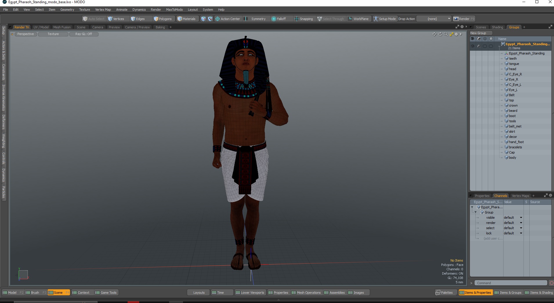 Egypt Pharaoh Standing 3D
