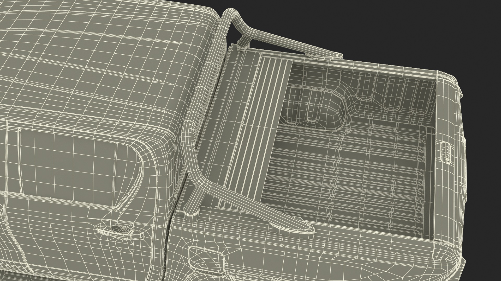 3D model Pickup Under a Beige Tent