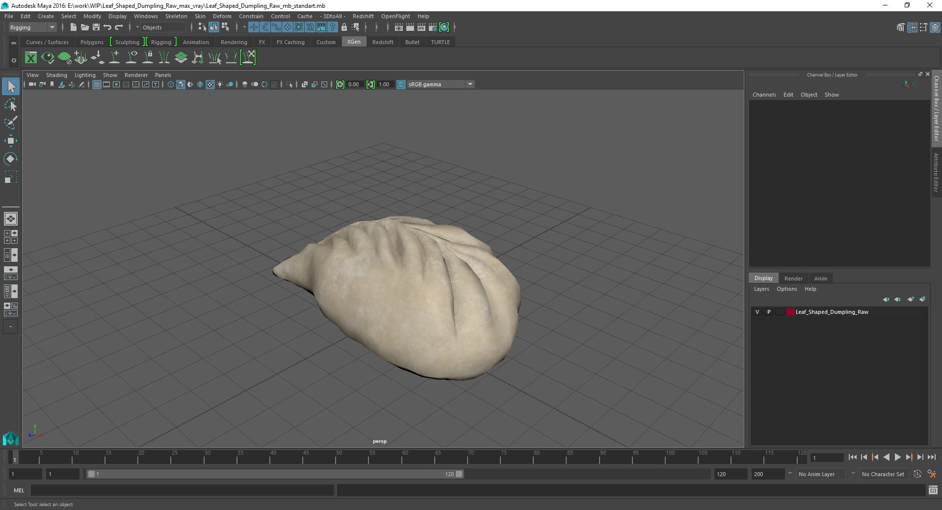 Leaf Shaped Dumpling Raw 3D model