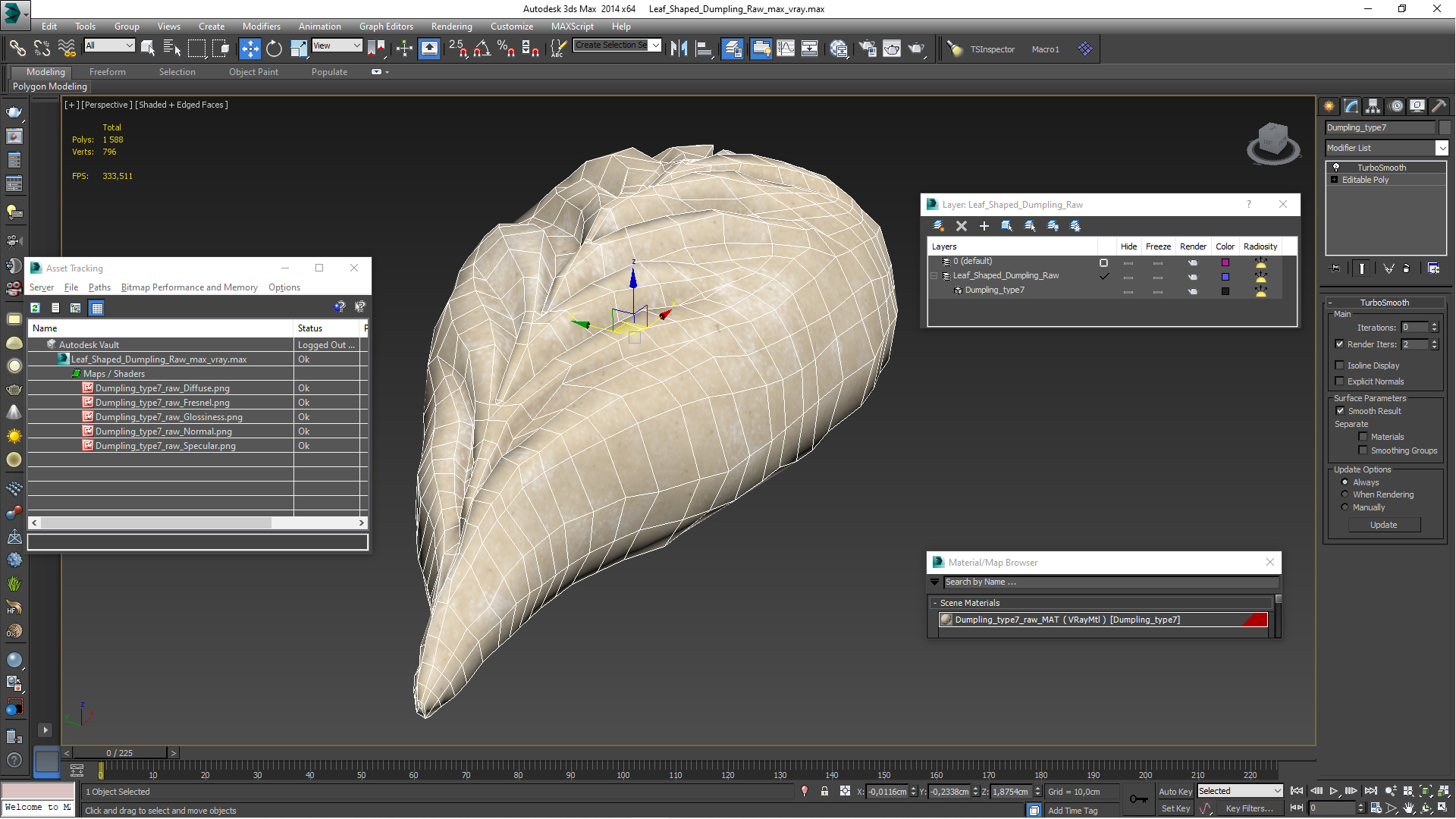 Leaf Shaped Dumpling Raw 3D model