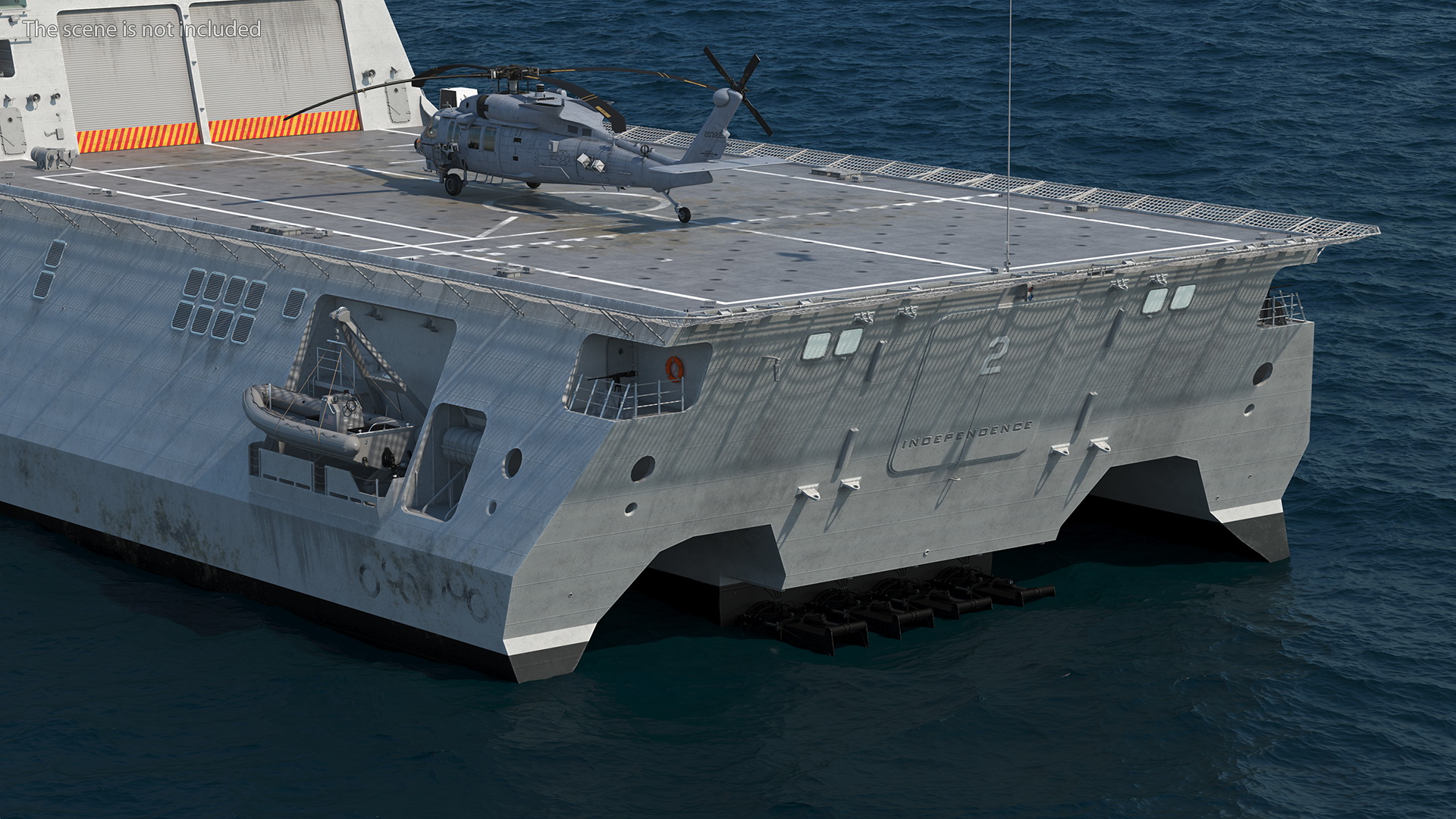3D USS Independence LCS With Helicopter