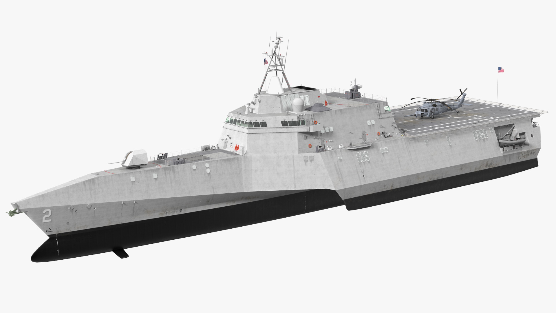 3D USS Independence LCS With Helicopter