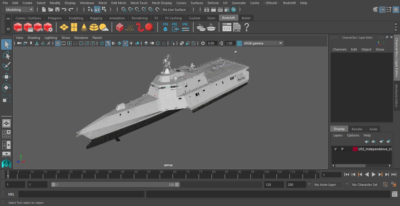 3D USS Independence LCS With Helicopter