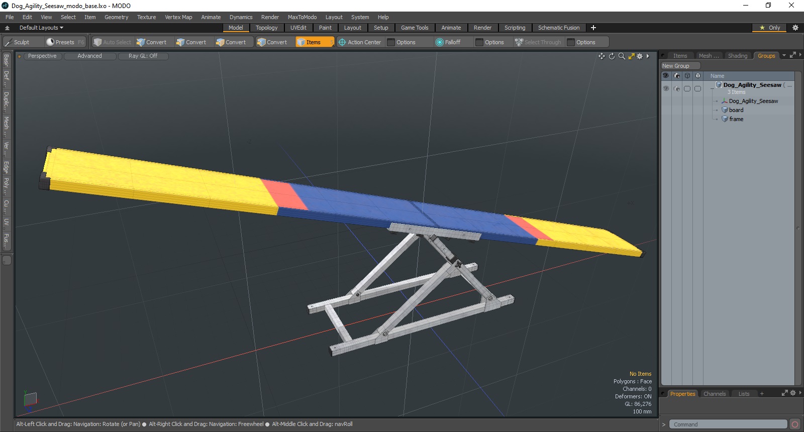 3D Dog Agility Seesaw model