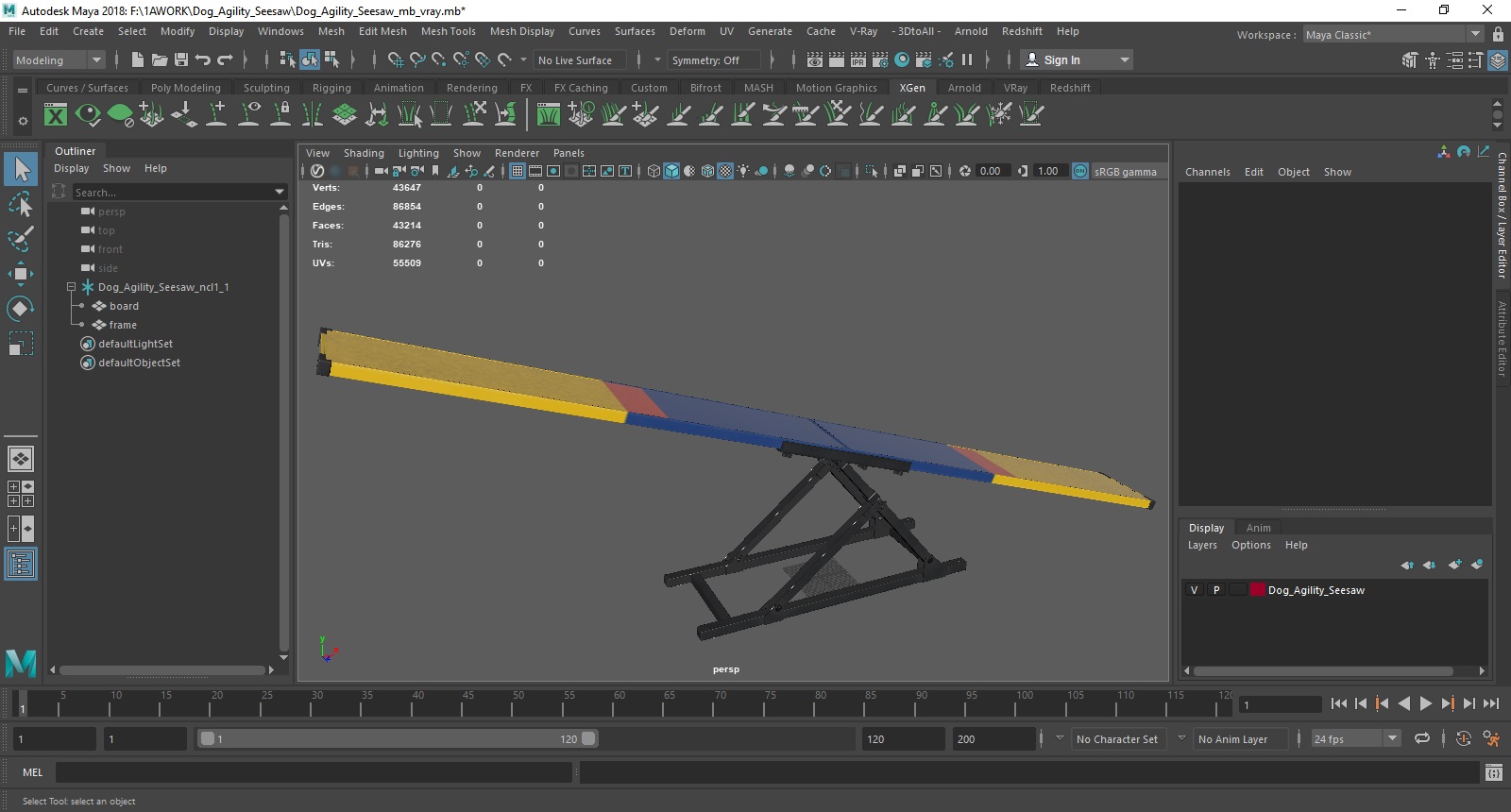 3D Dog Agility Seesaw model