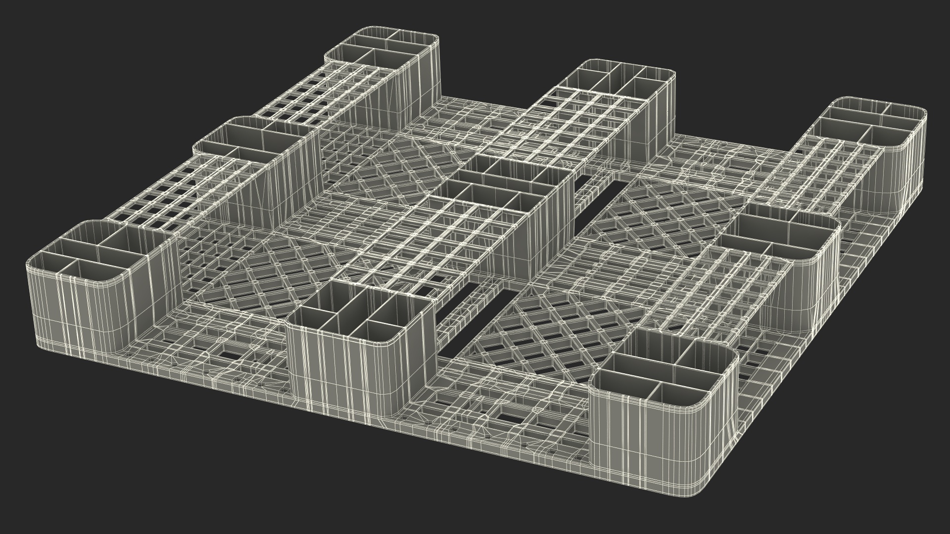 Red Powered Stacker with Stack of Boxes 3D model