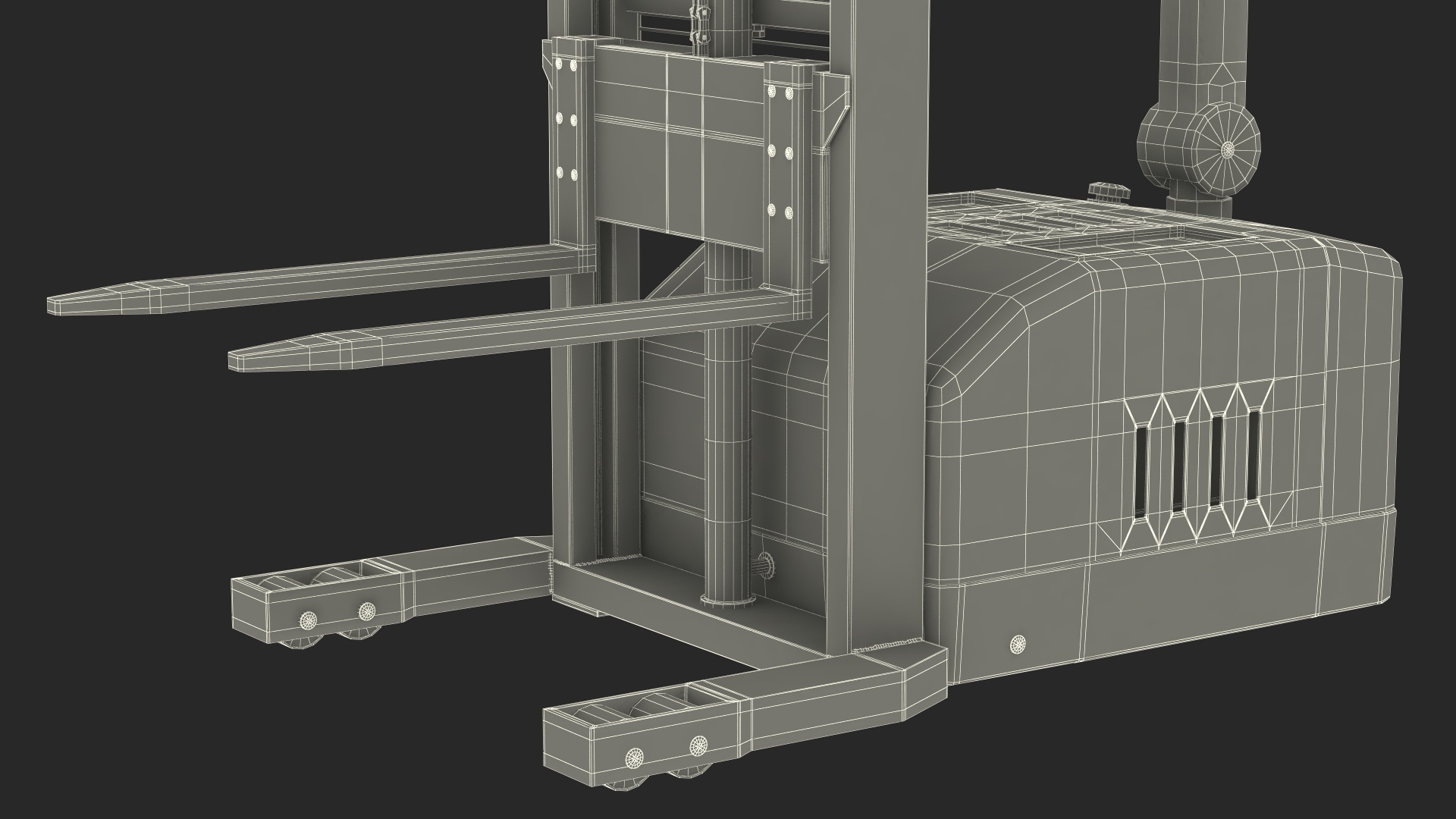 Red Powered Stacker with Stack of Boxes 3D model
