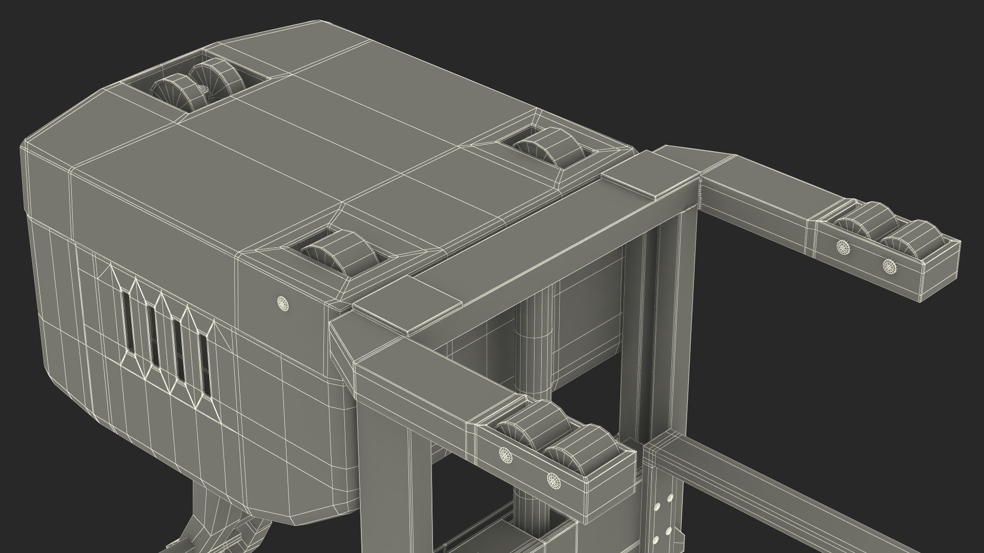 Red Powered Stacker with Stack of Boxes 3D model