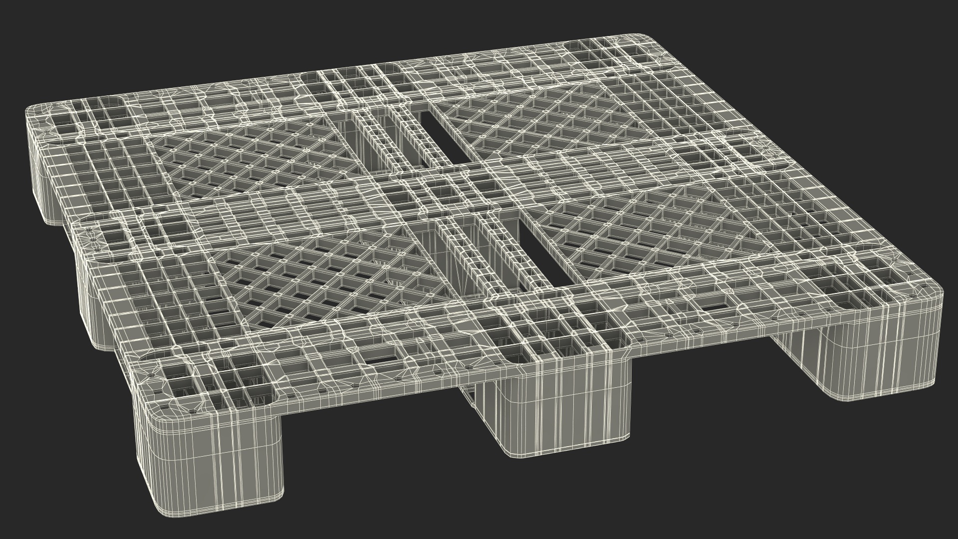 Red Powered Stacker with Stack of Boxes 3D model