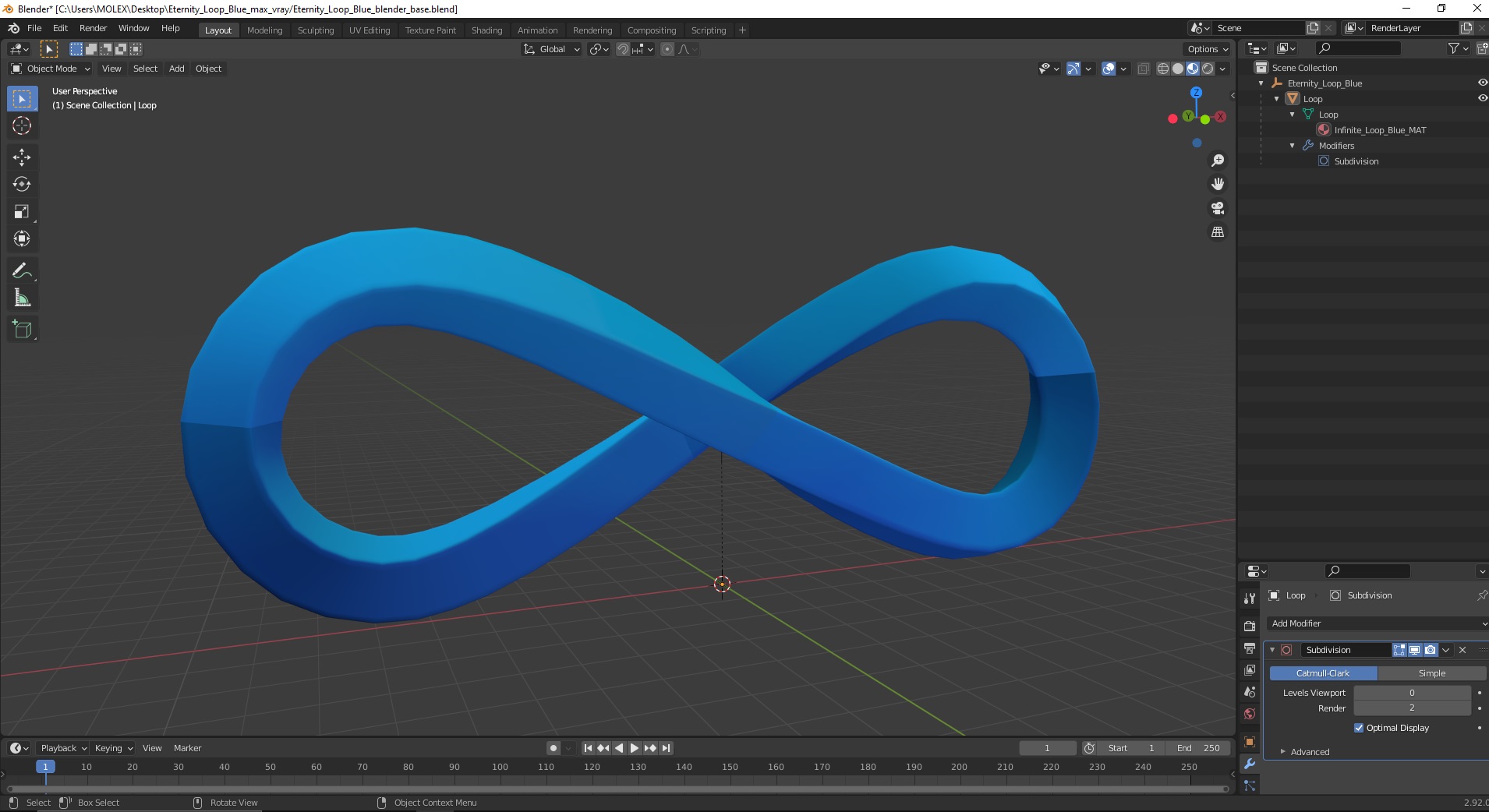 3D Eternity Loop Blue model