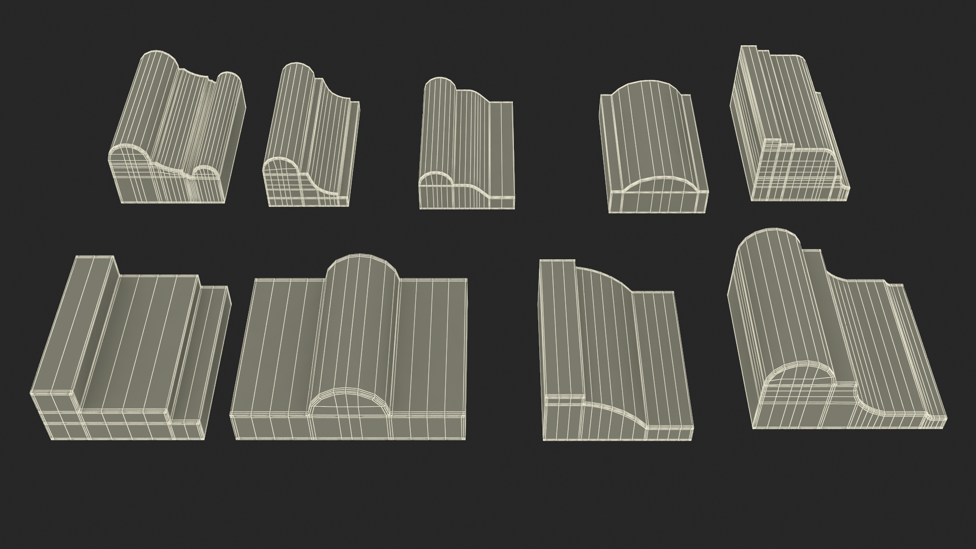 Set Molding Mahogany Part 3 3D