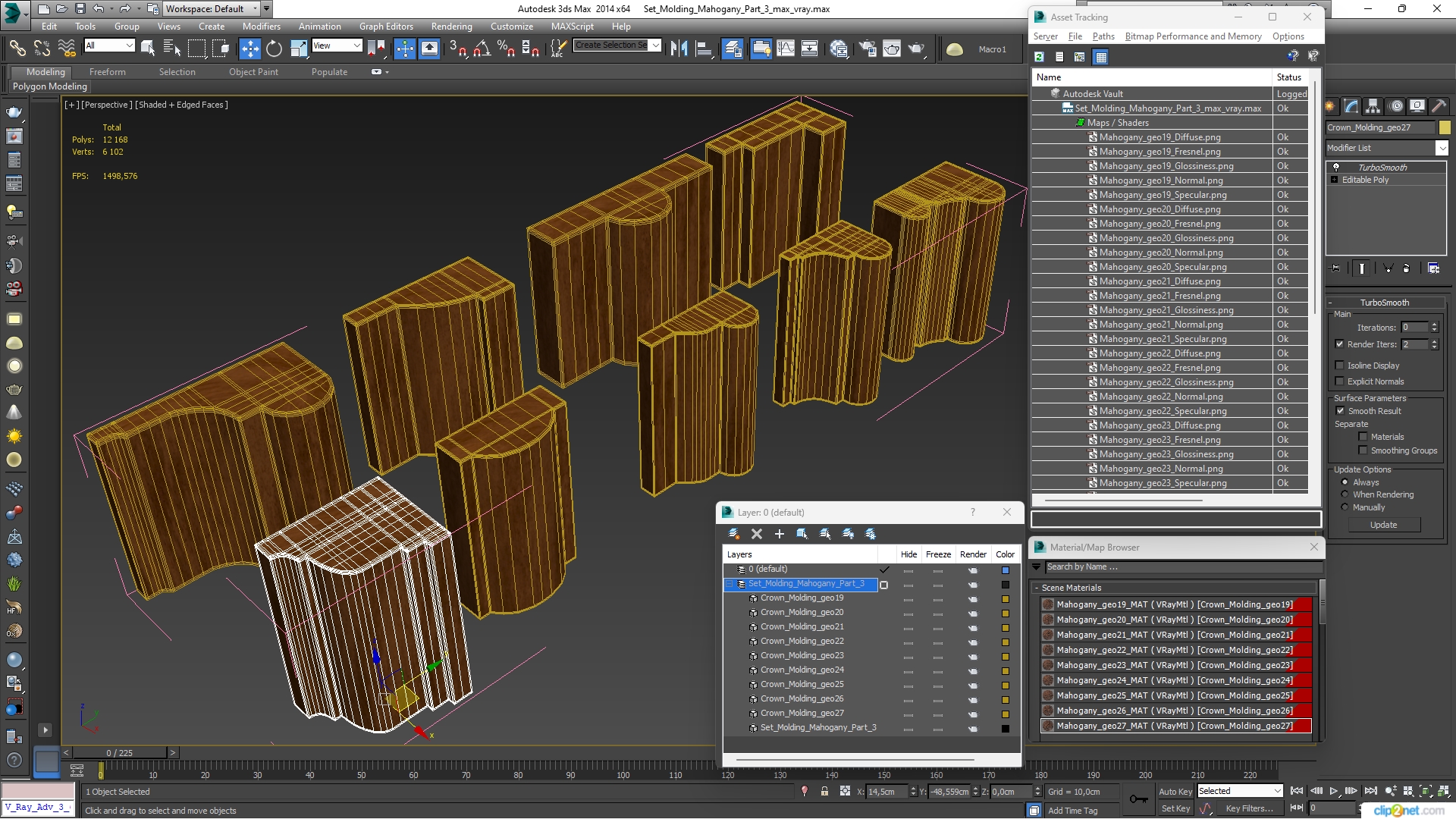 Set Molding Mahogany Part 3 3D