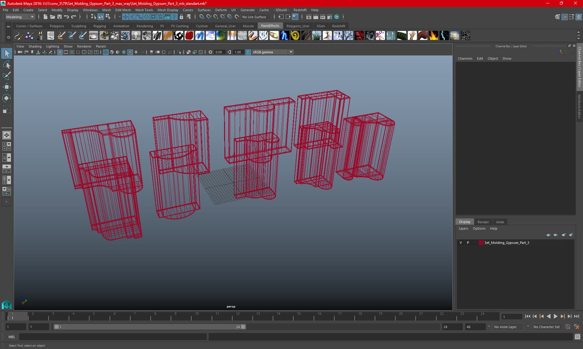Set Molding Mahogany Part 3 3D