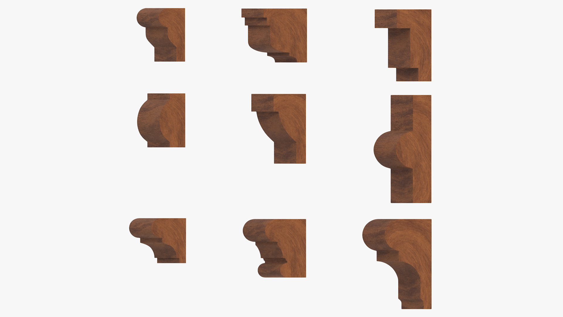 Set Molding Mahogany Part 3 3D