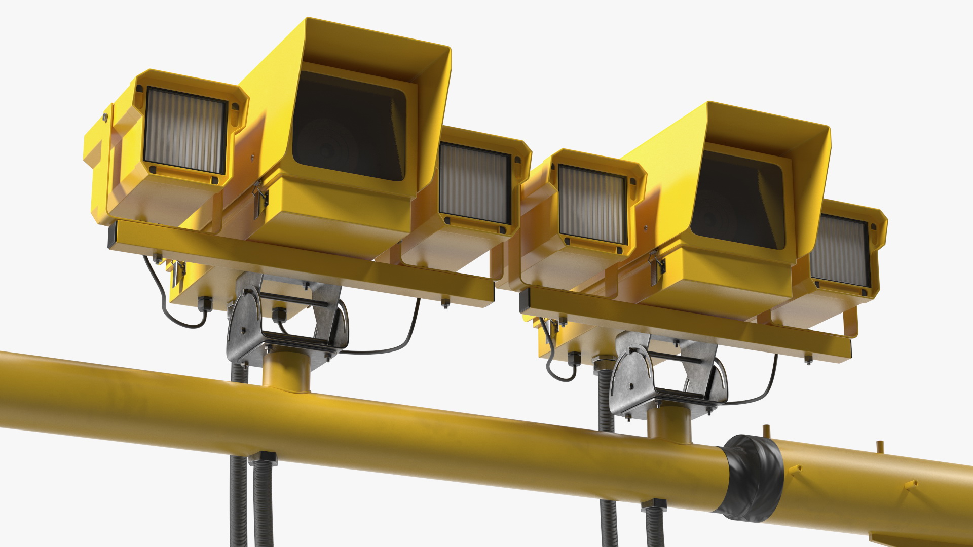 Average Speed Cameras Mounted on Pole 3D