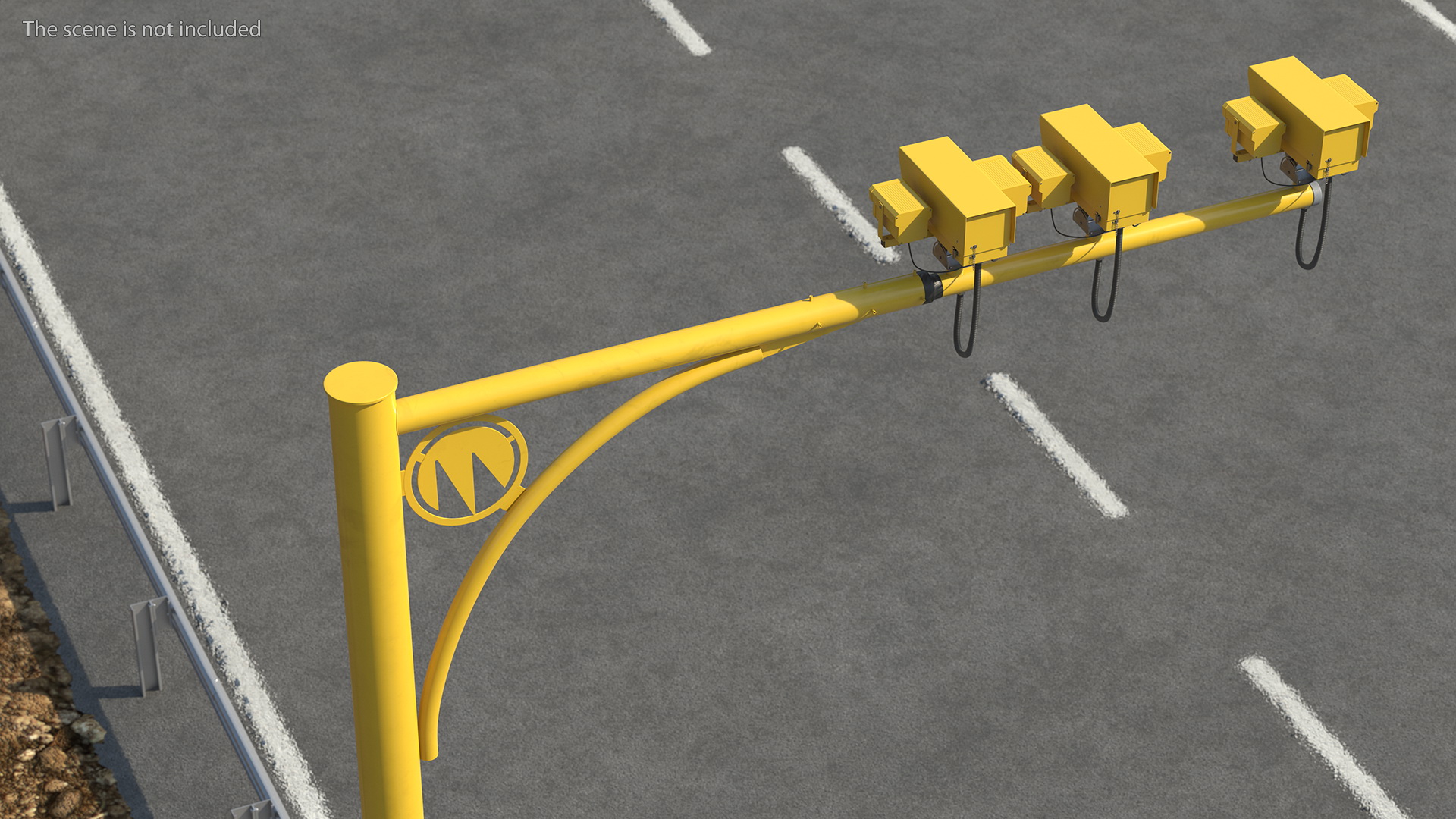 Average Speed Cameras Mounted on Pole 3D
