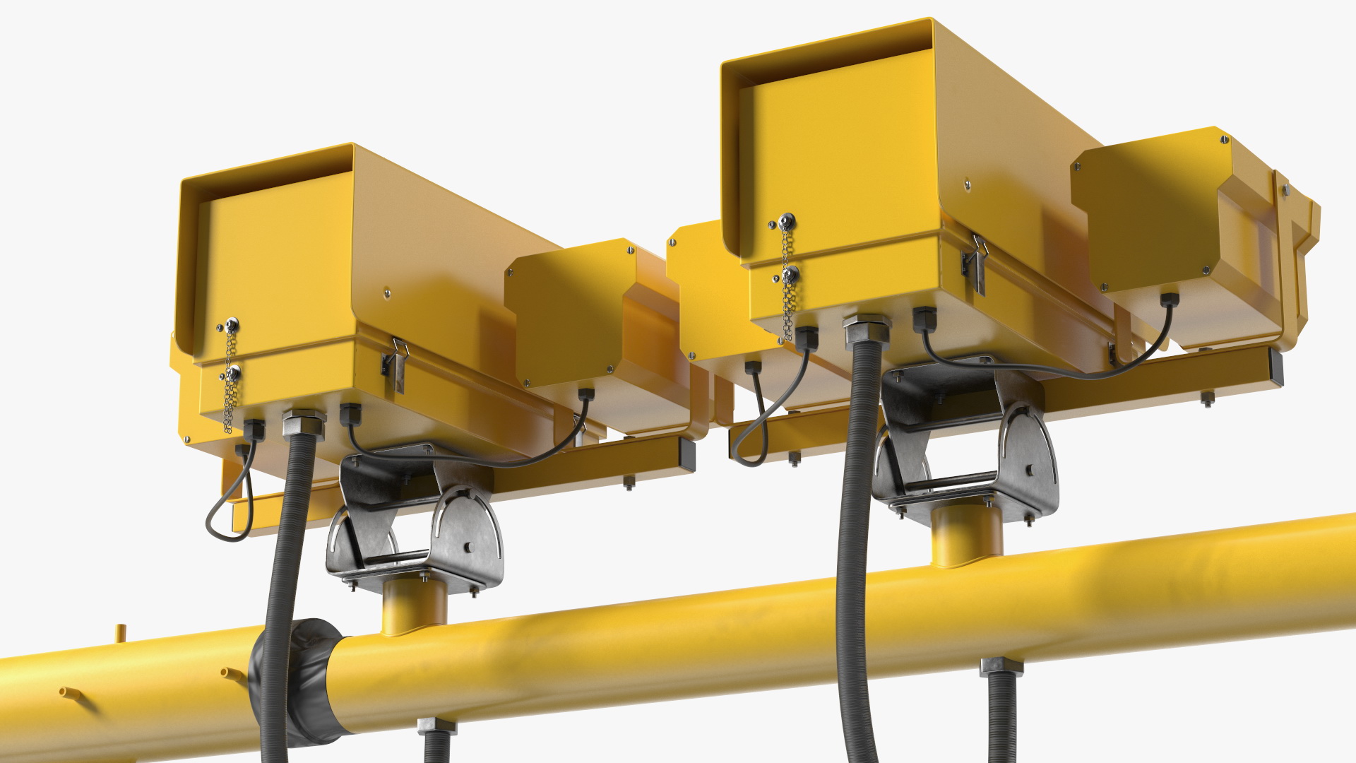 Average Speed Cameras Mounted on Pole 3D
