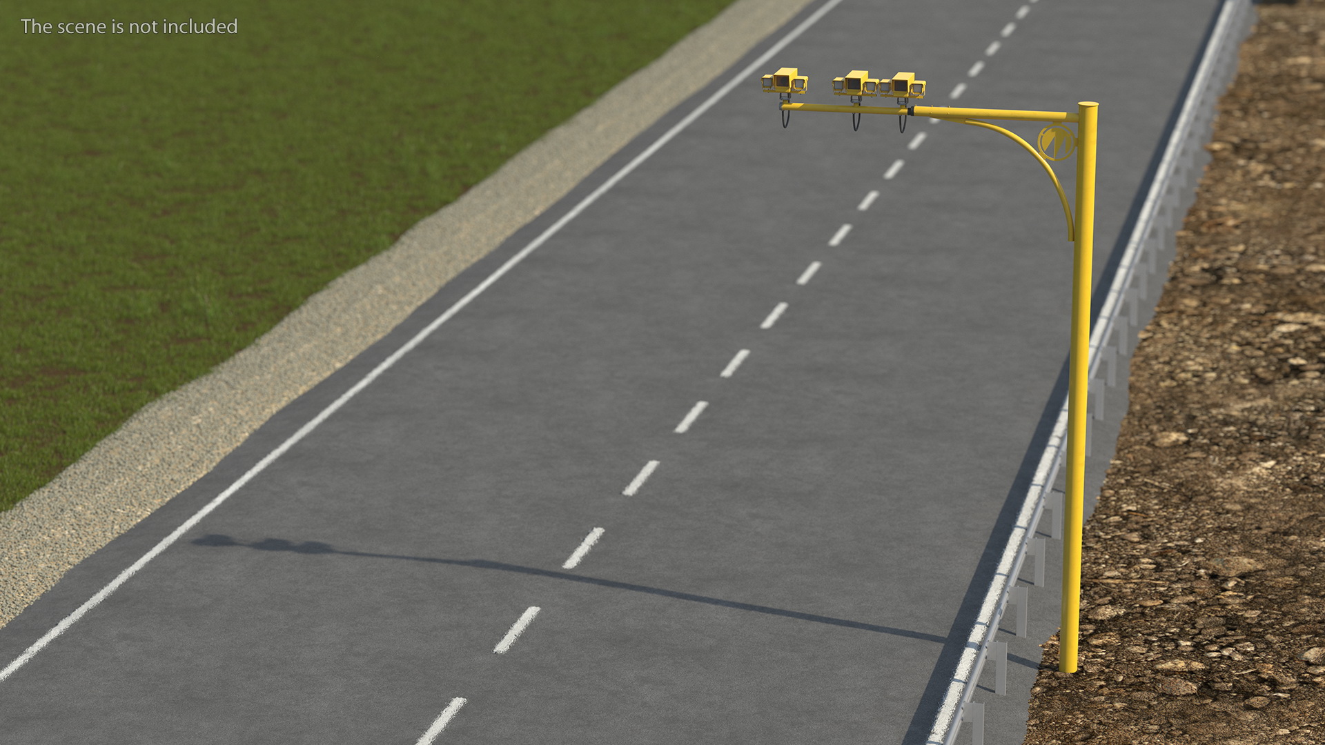 Average Speed Cameras Mounted on Pole 3D
