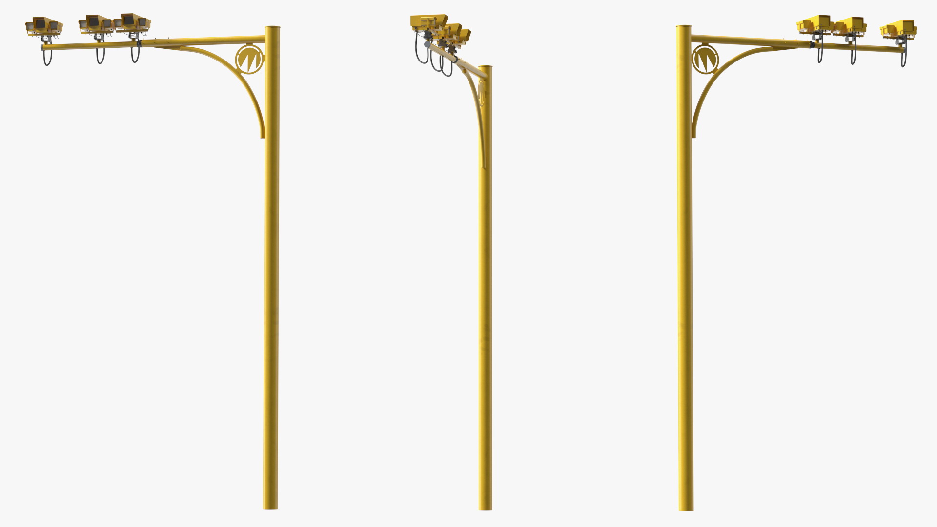 Average Speed Cameras Mounted on Pole 3D