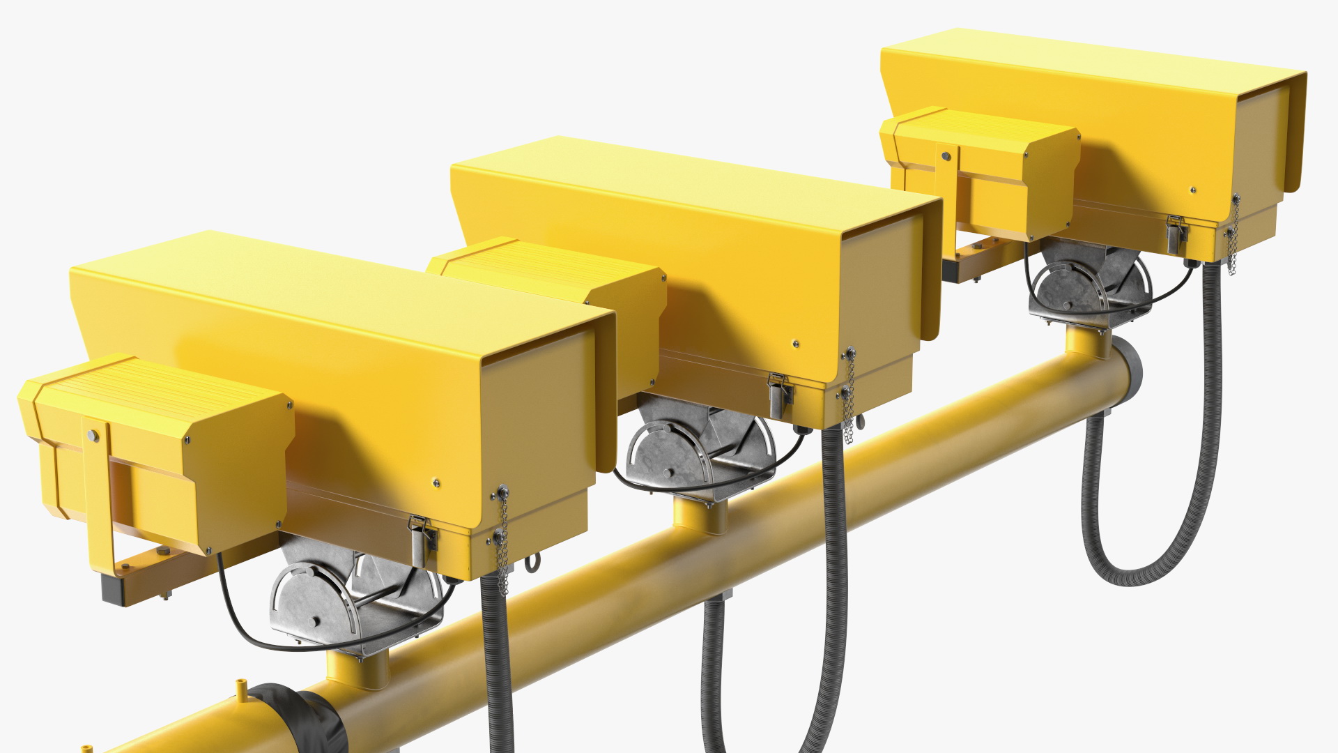 Average Speed Cameras Mounted on Pole 3D