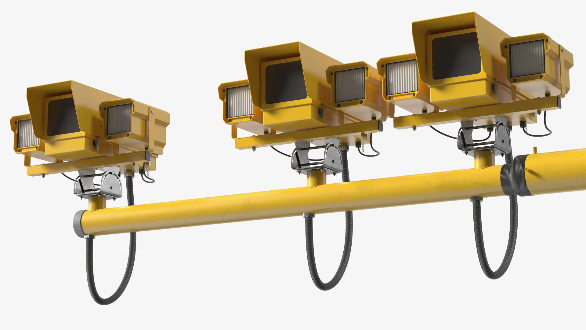 Average Speed Cameras Mounted on Pole 3D