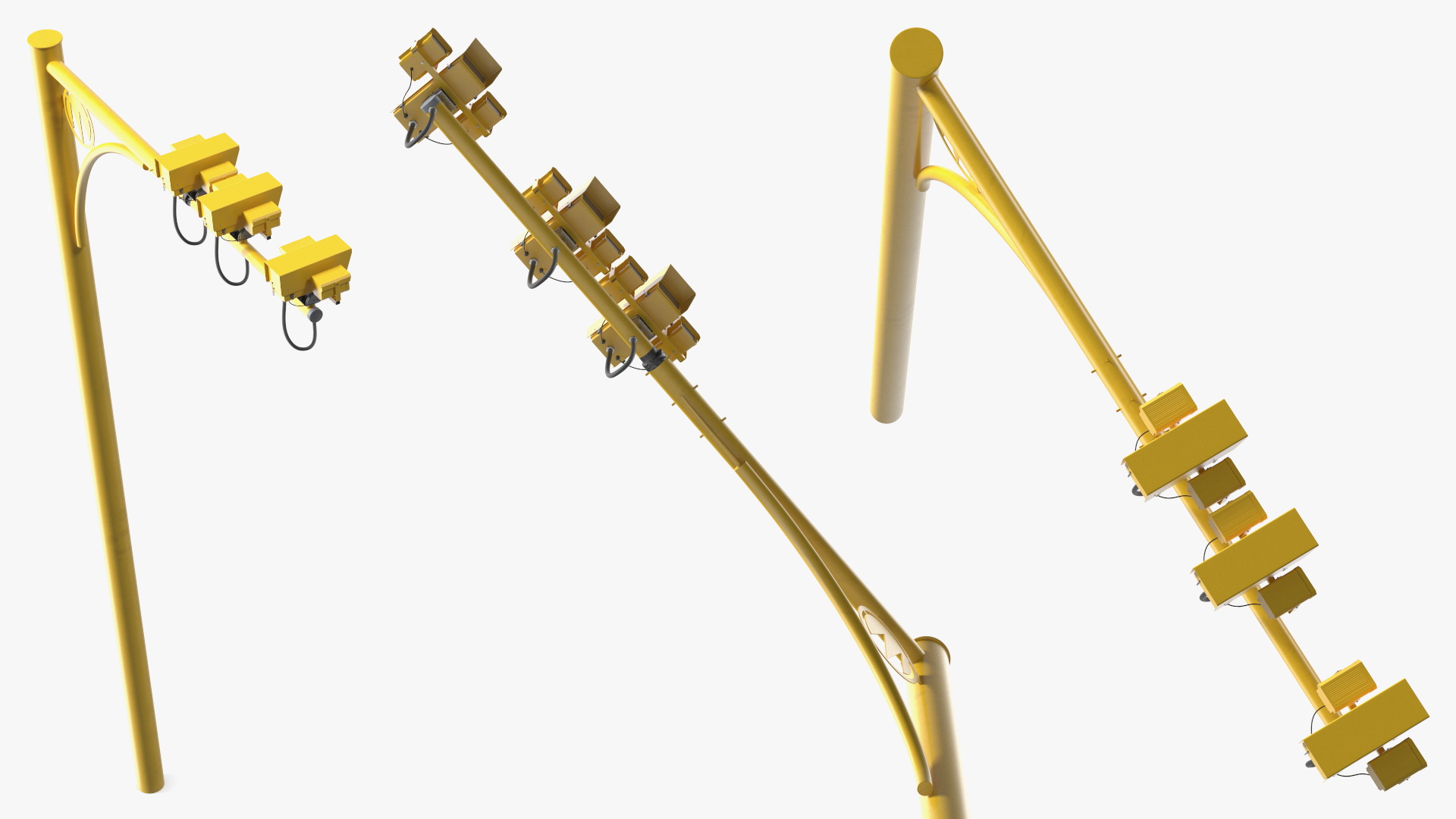 Average Speed Cameras Mounted on Pole 3D