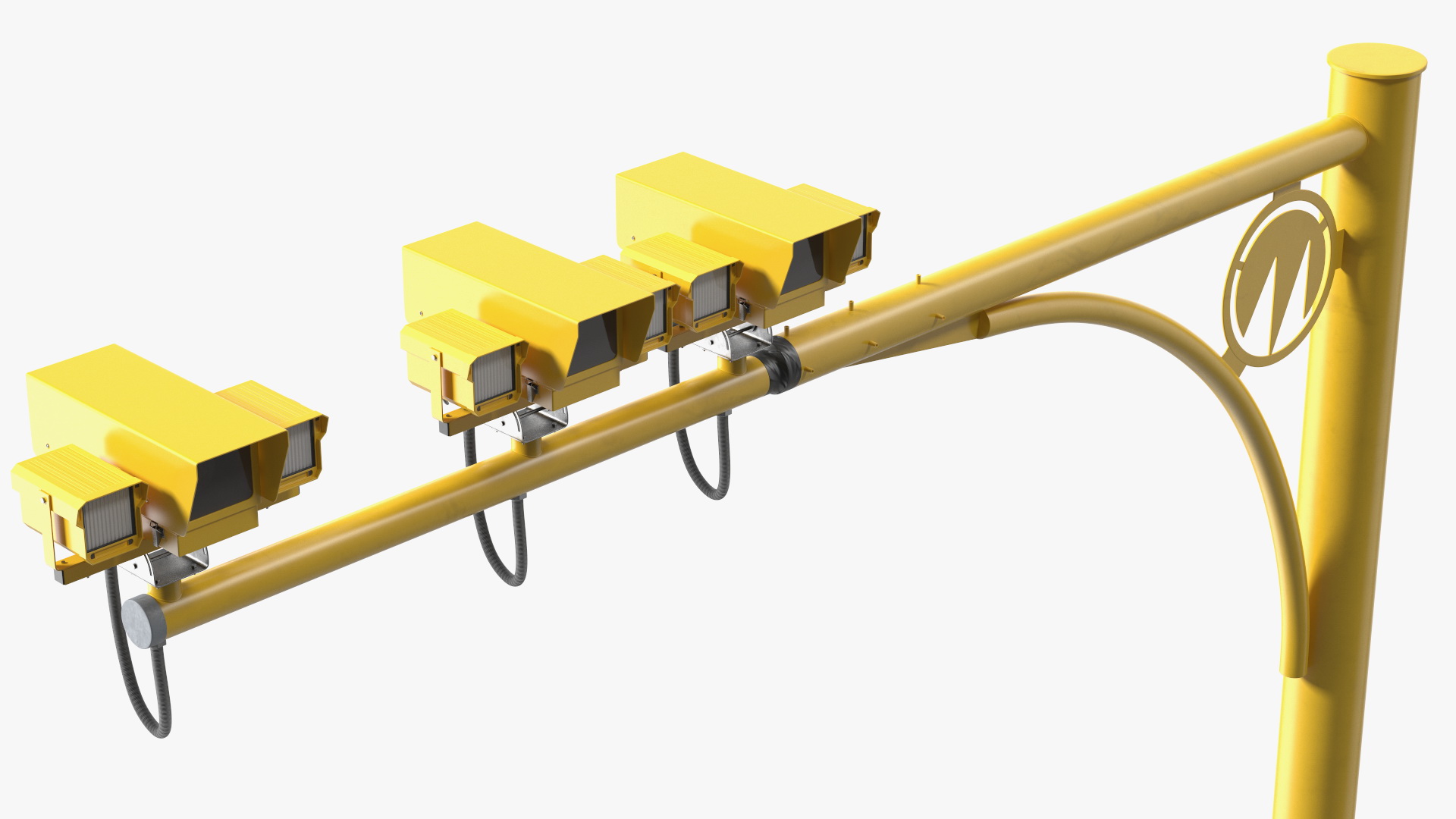 Average Speed Cameras Mounted on Pole 3D
