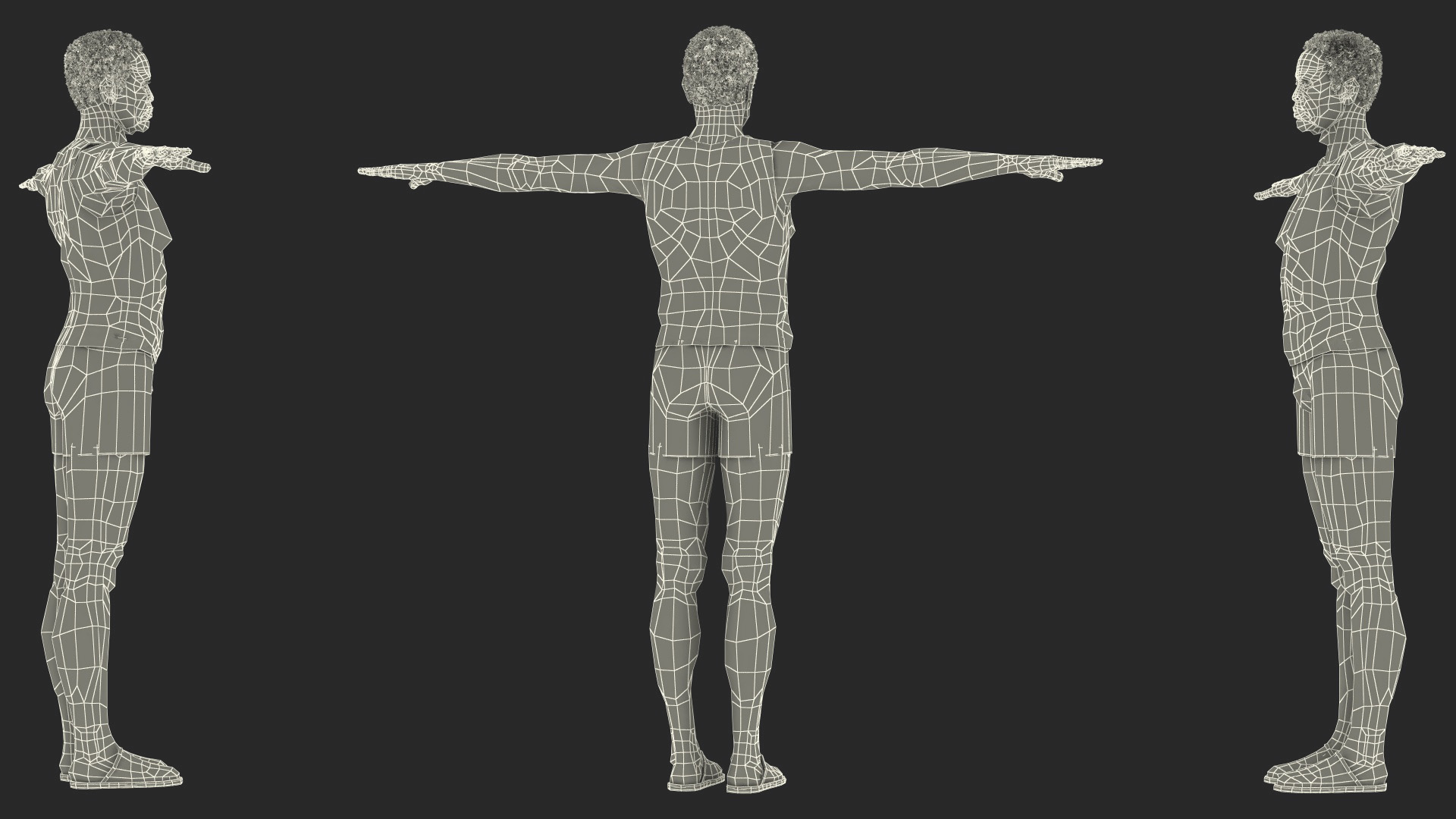 3D model Black Elderly Man in Pajamas T-Pose