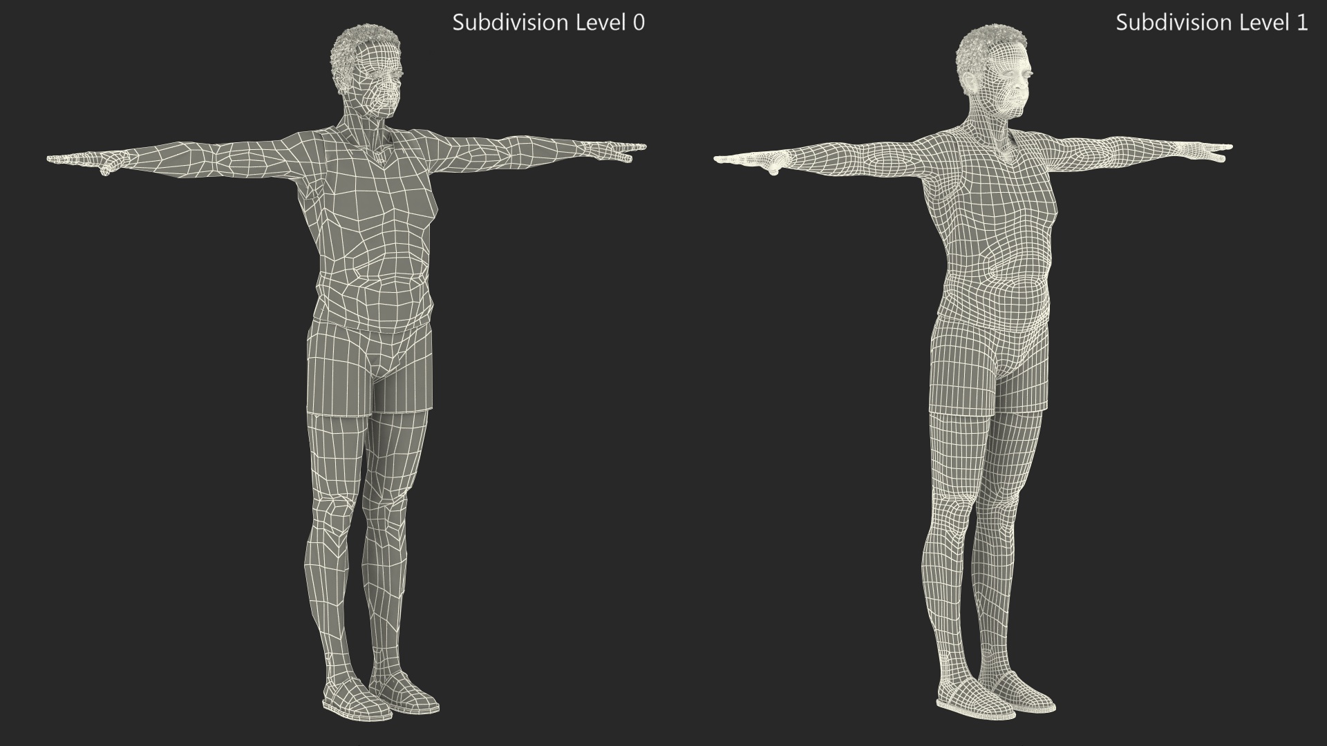 3D model Black Elderly Man in Pajamas T-Pose