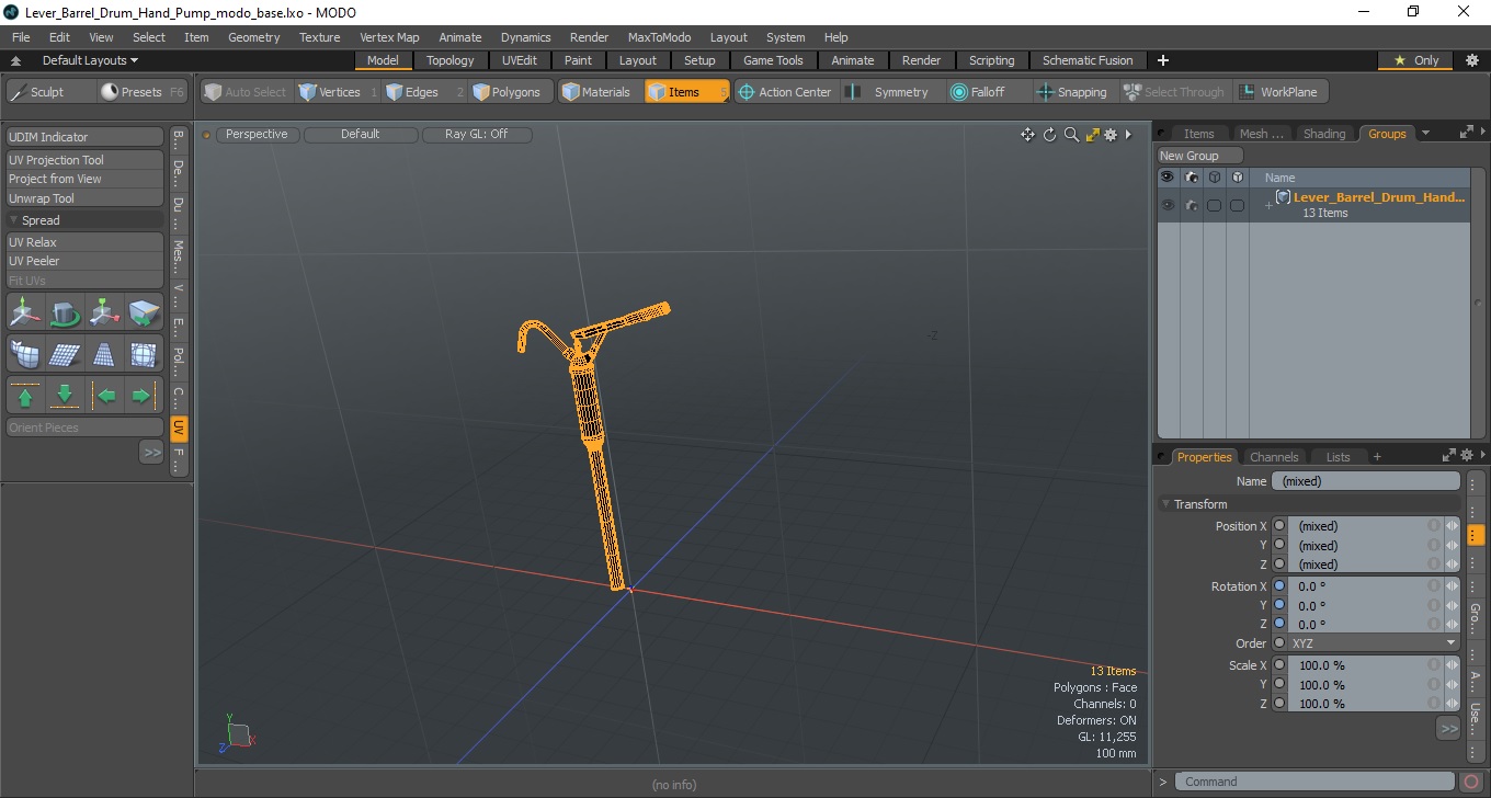 Lever Barrel Drum Hand Pump 3D