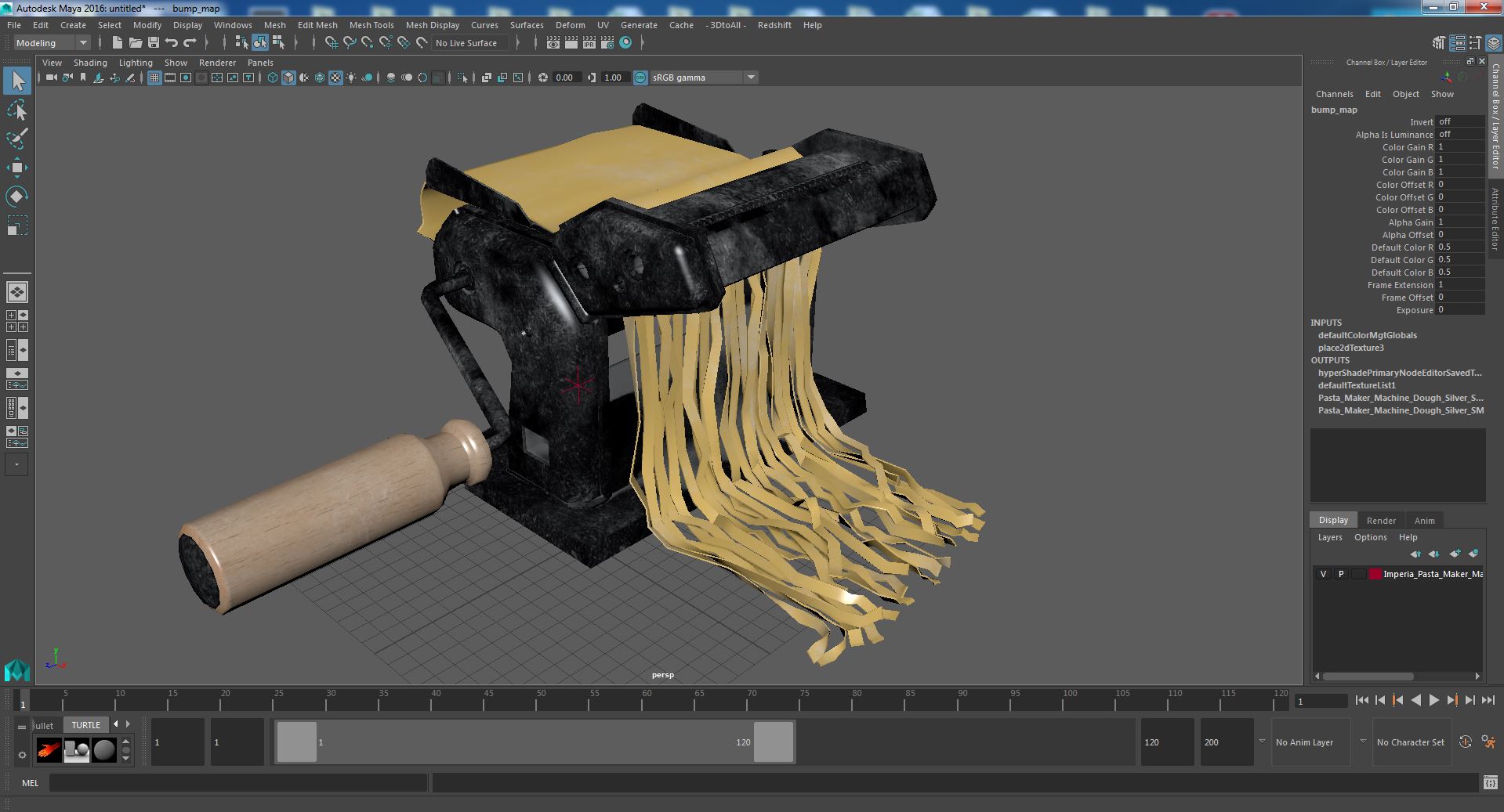 3D model Imperia Pasta Maker Machine Silver with Dough