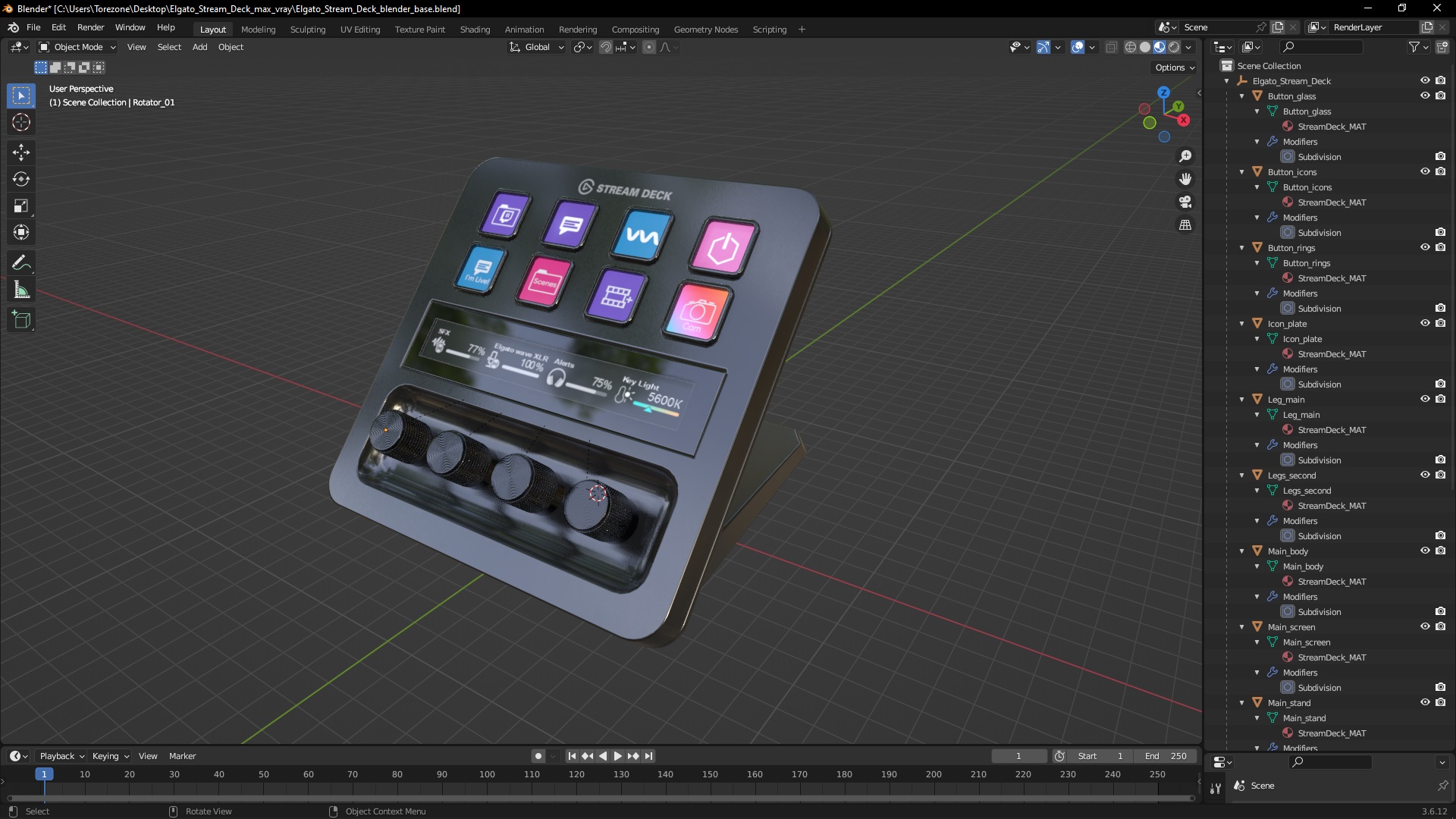 3D Elgato Stream Deck model