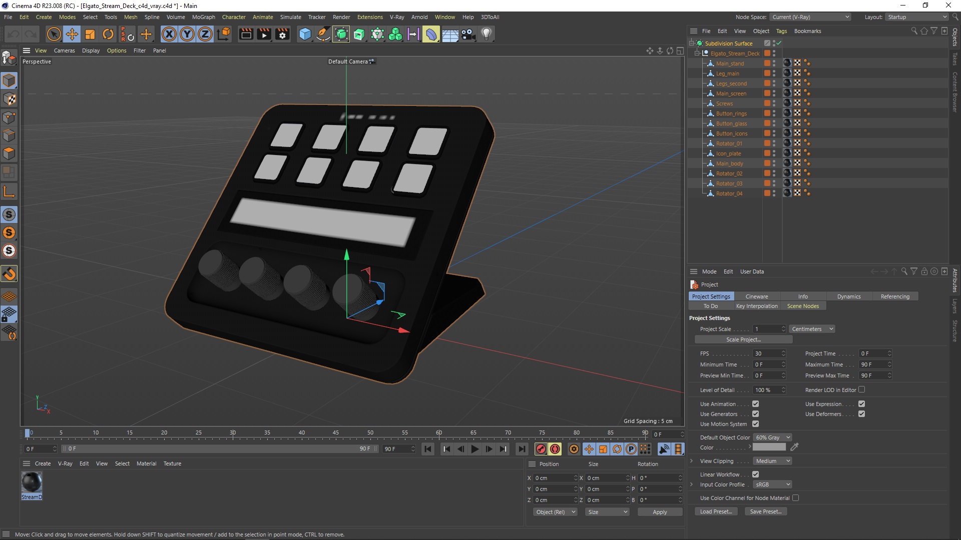 3D Elgato Stream Deck model