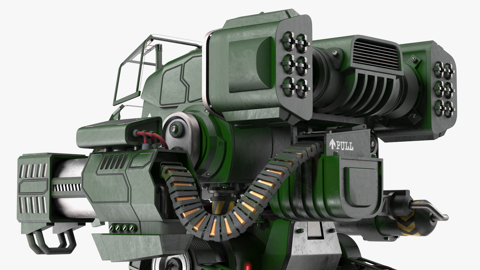 Fantastic Combat Robot Dark Green with Pilot 3D model