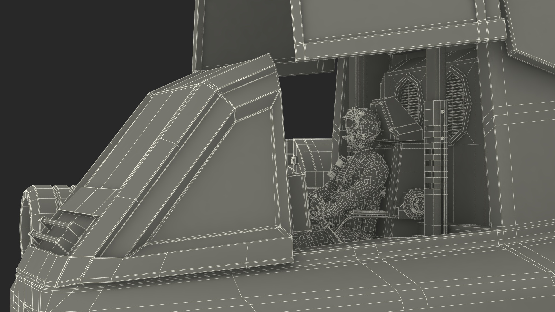 Fantastic Combat Robot Dark Green with Pilot 3D model