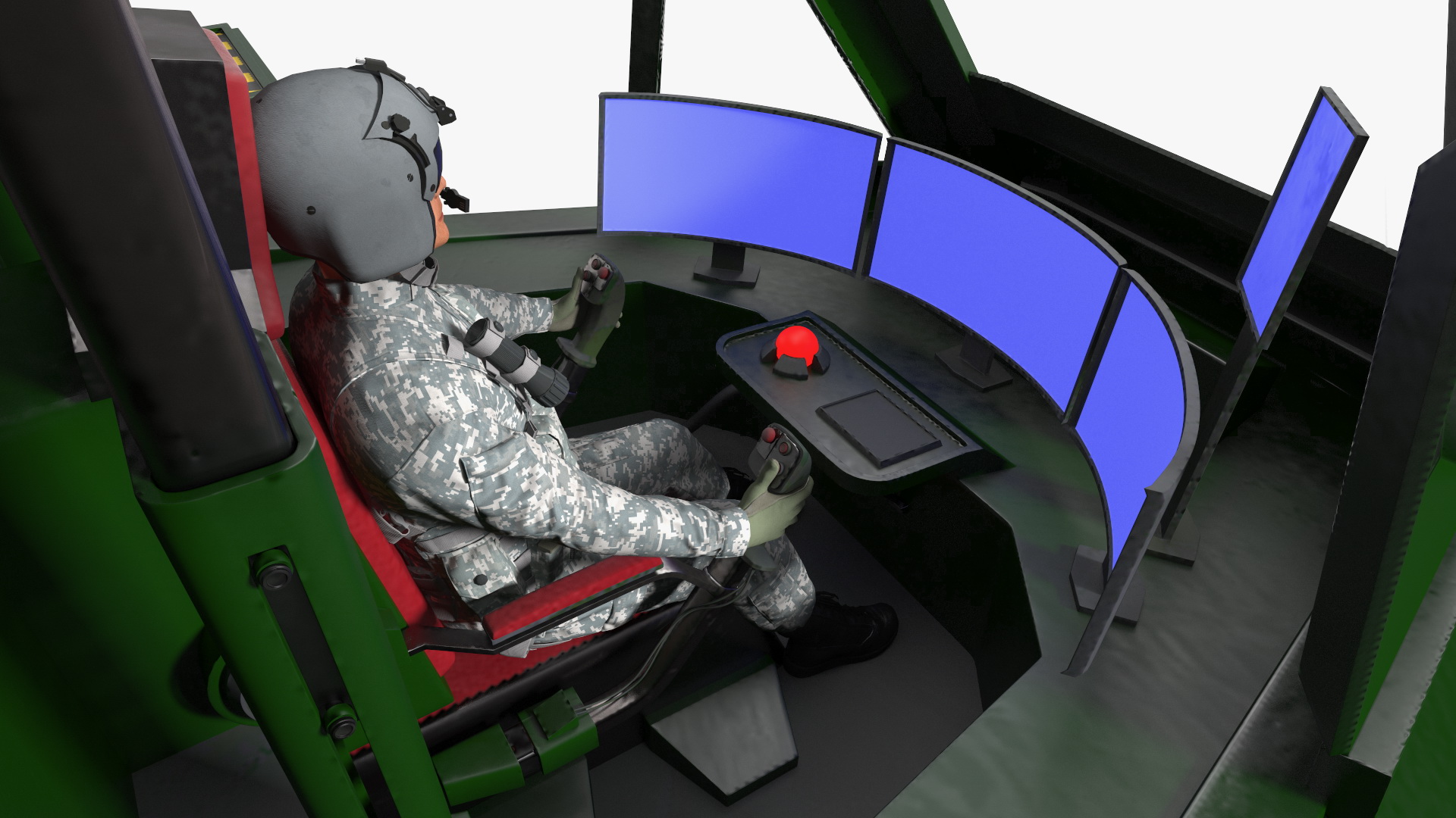 Fantastic Combat Robot Dark Green with Pilot 3D model