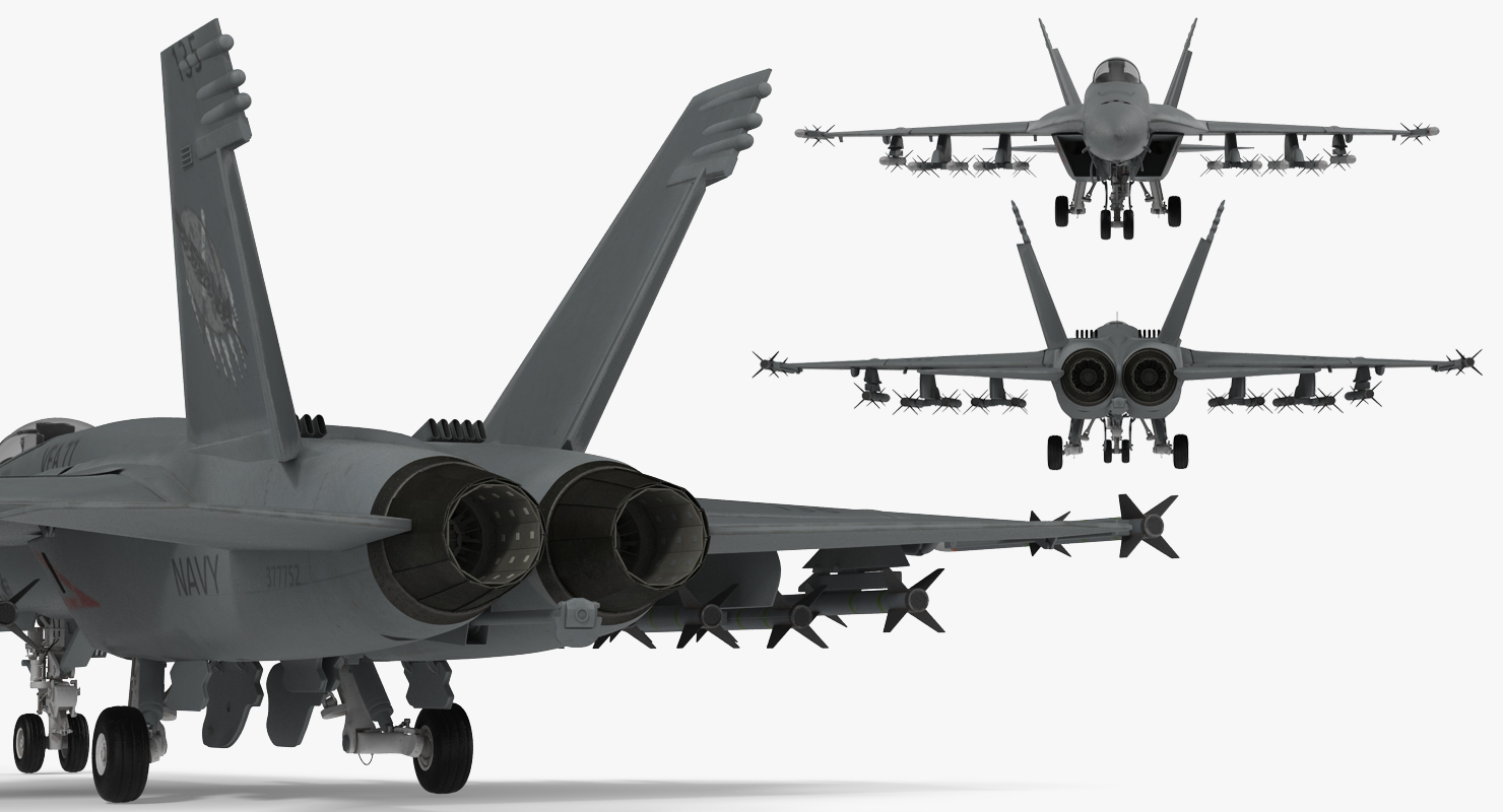 3D model Fighter FA 18EF Super Hornet Rigged