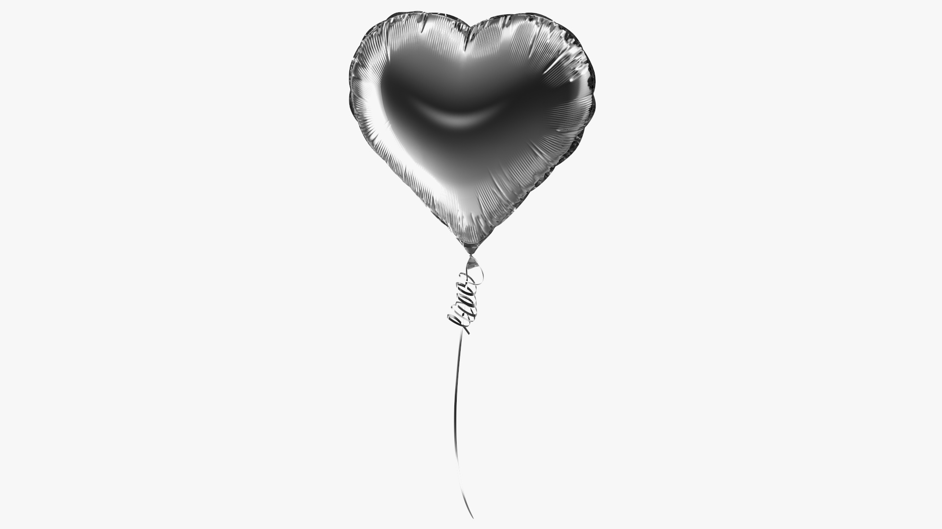 Heart Shaped Foil Balloon Silver 3D