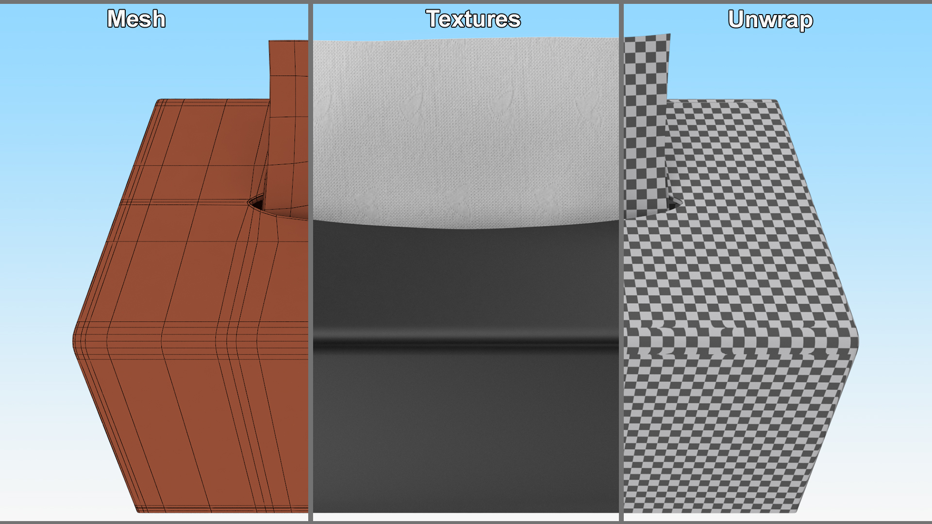 3D Tissue Box Black