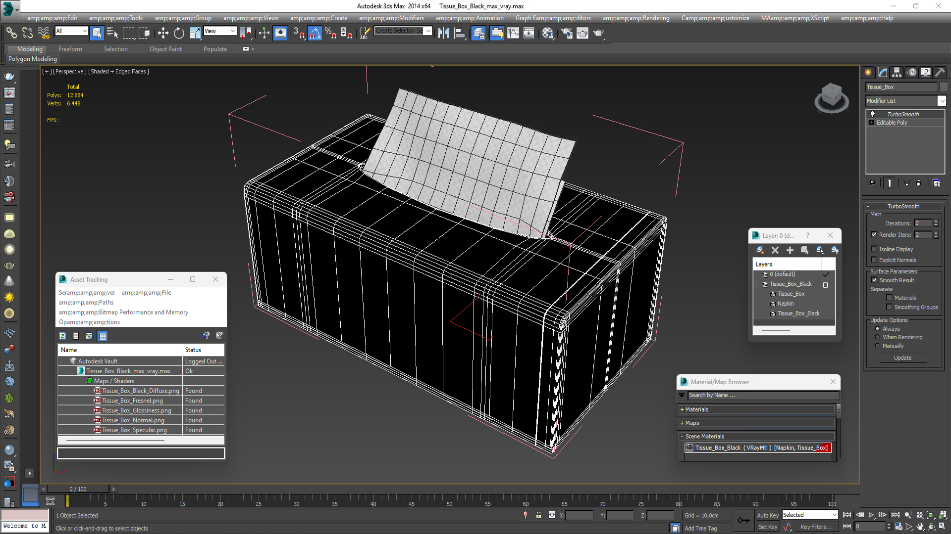 3D Tissue Box Black