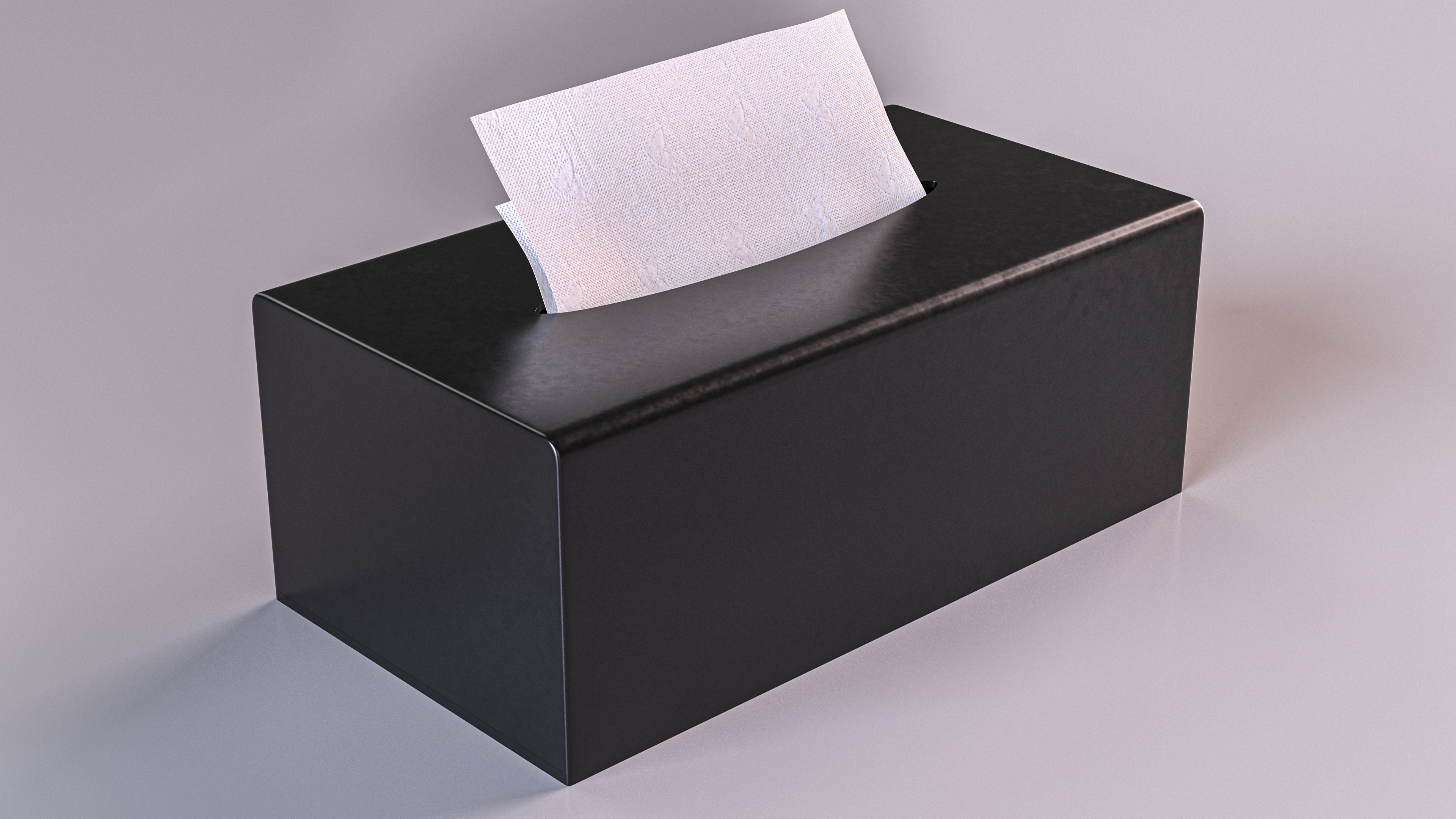 3D Tissue Box Black