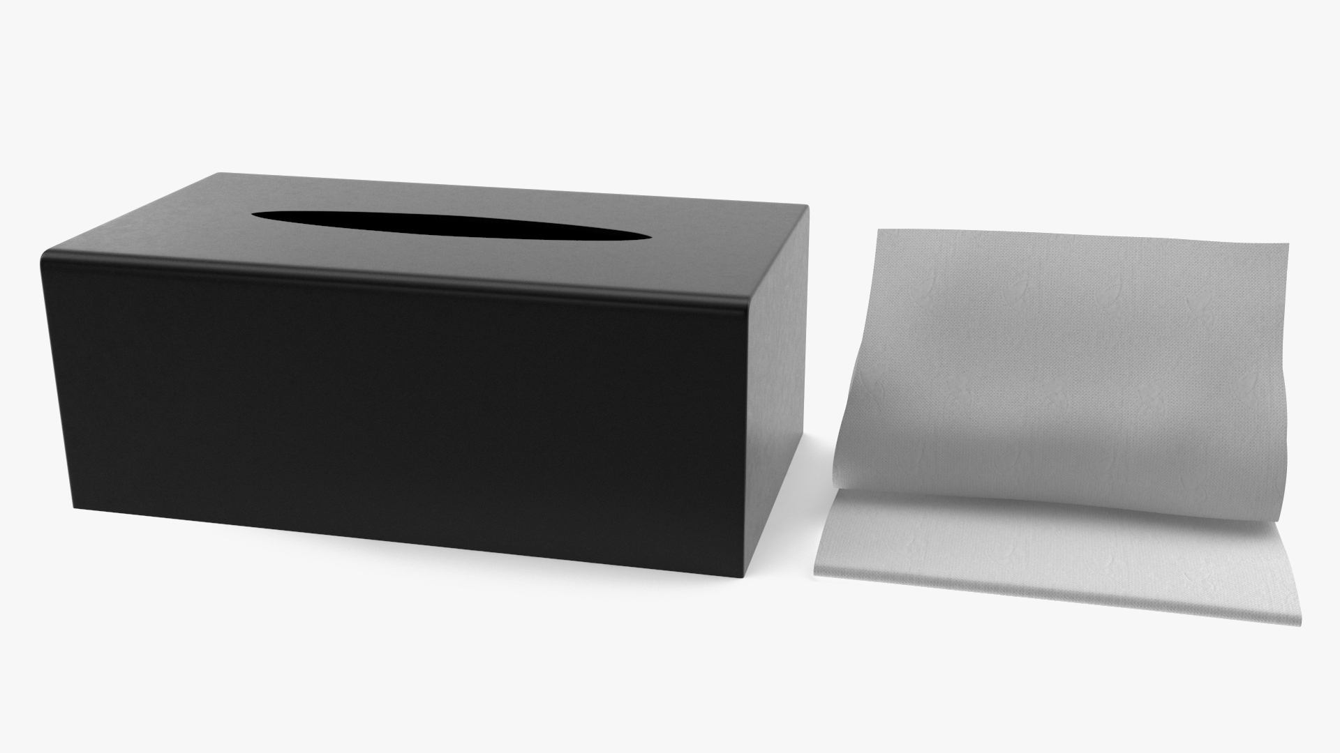 3D Tissue Box Black