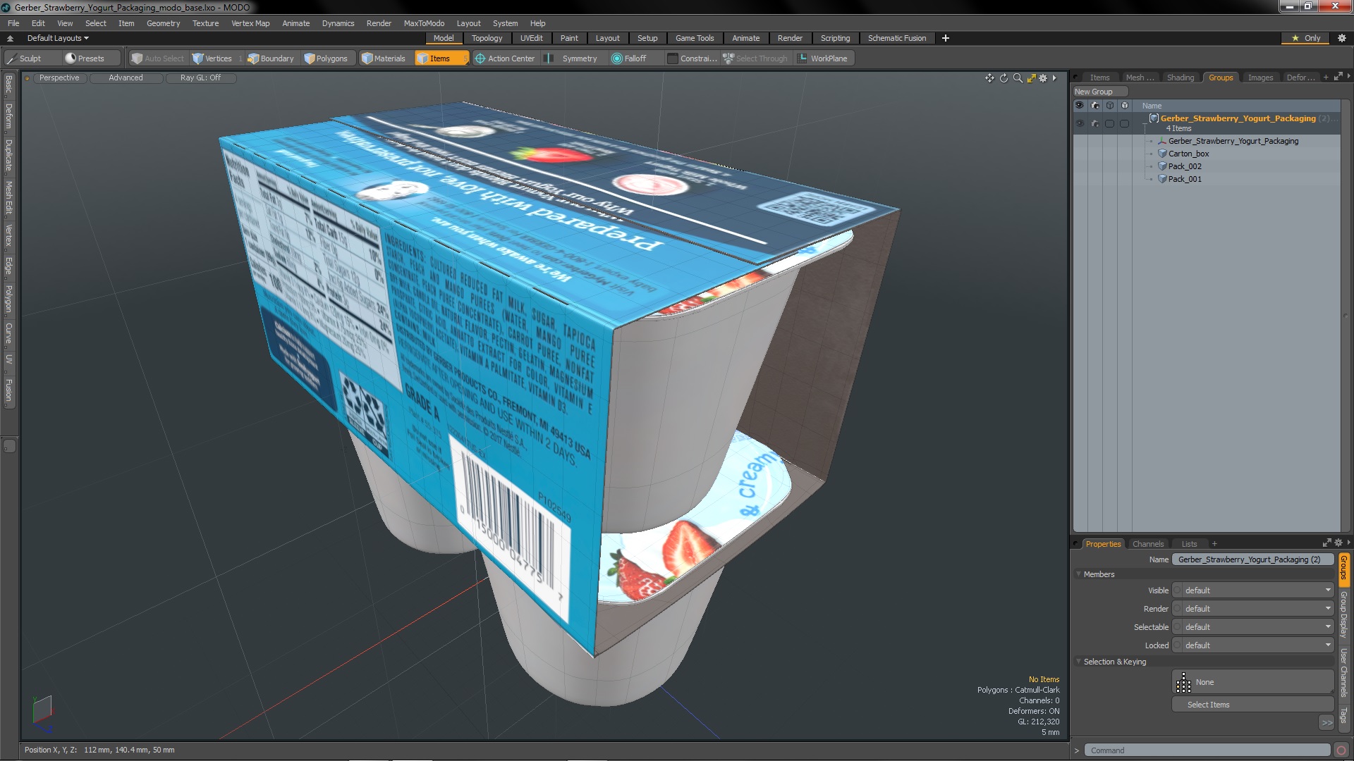 Gerber Strawberry Yogurt Packaging 3D model