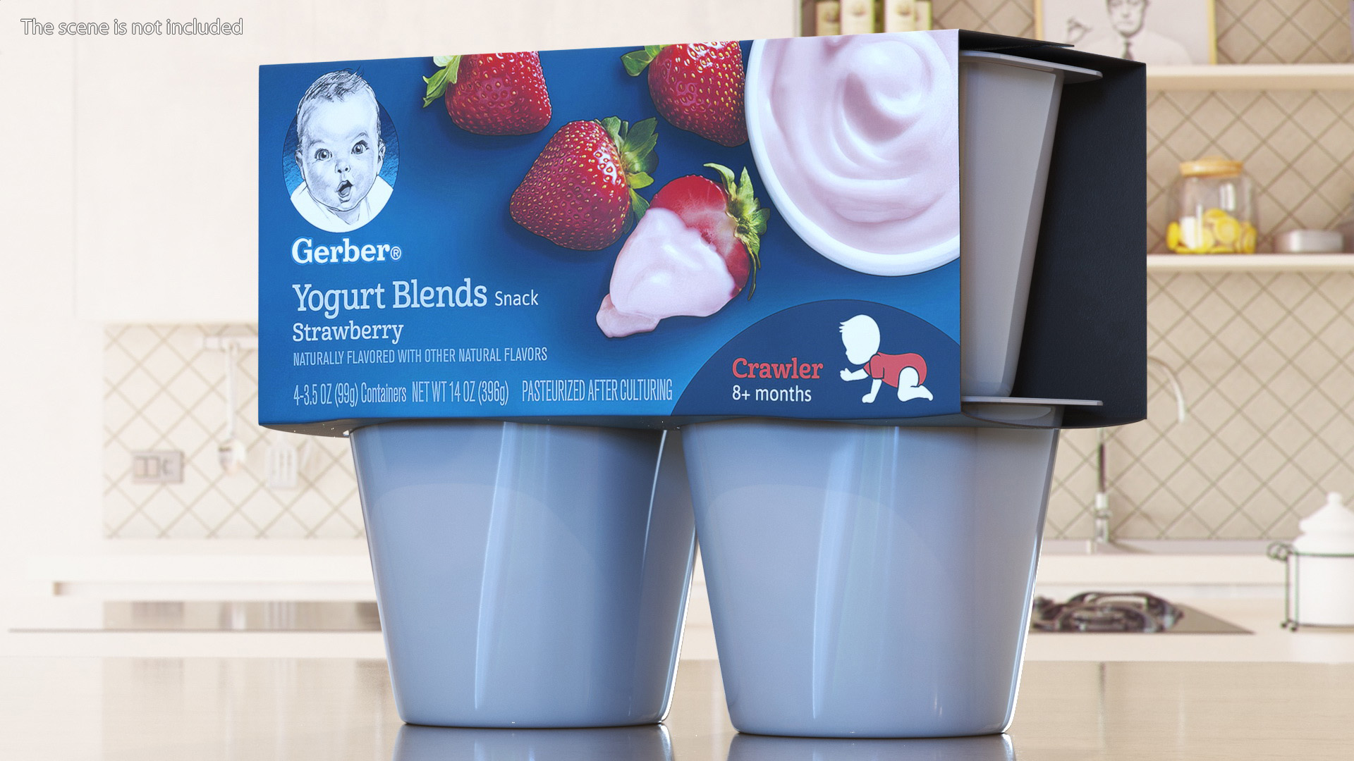 Gerber Strawberry Yogurt Packaging 3D model