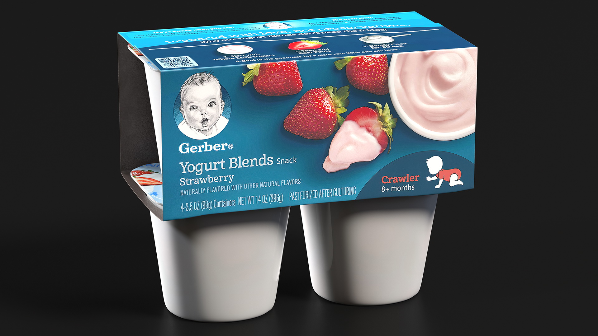 Gerber Strawberry Yogurt Packaging 3D model